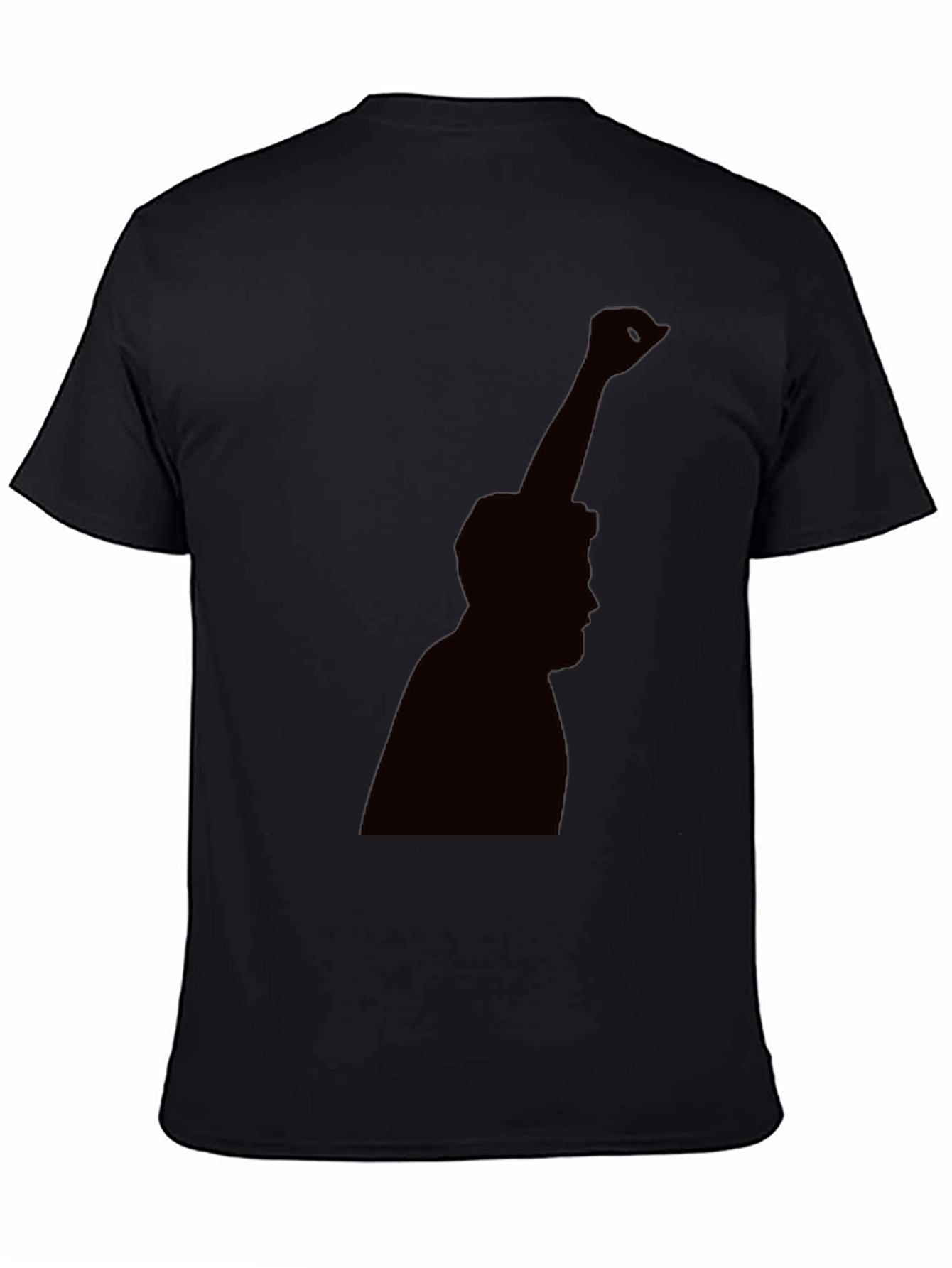 Silhouette Graphic Tee - Black Cotton Blend Casual Shirt
