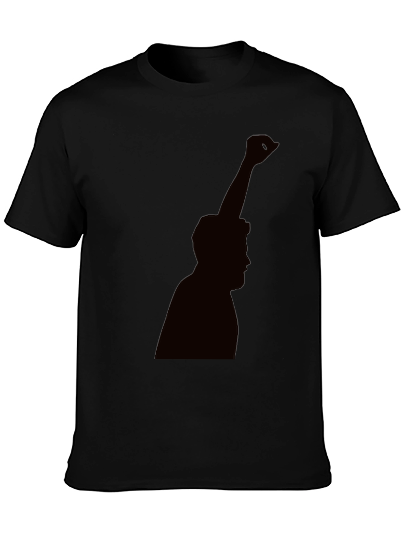 Silhouette Graphic Tee - Black Cotton Blend Casual Shirt