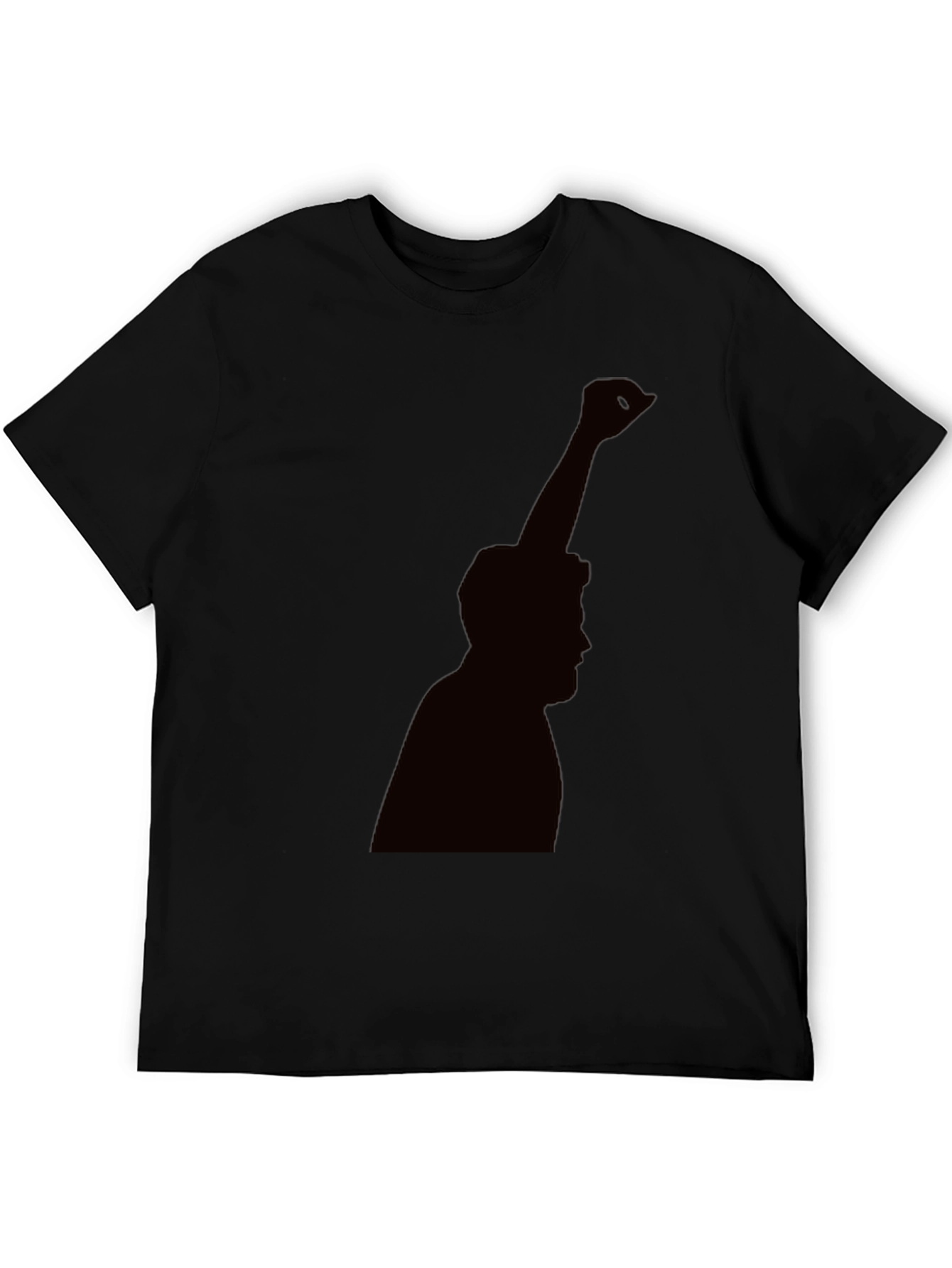 Silhouette Graphic Tee - Black Cotton Blend Casual Shirt