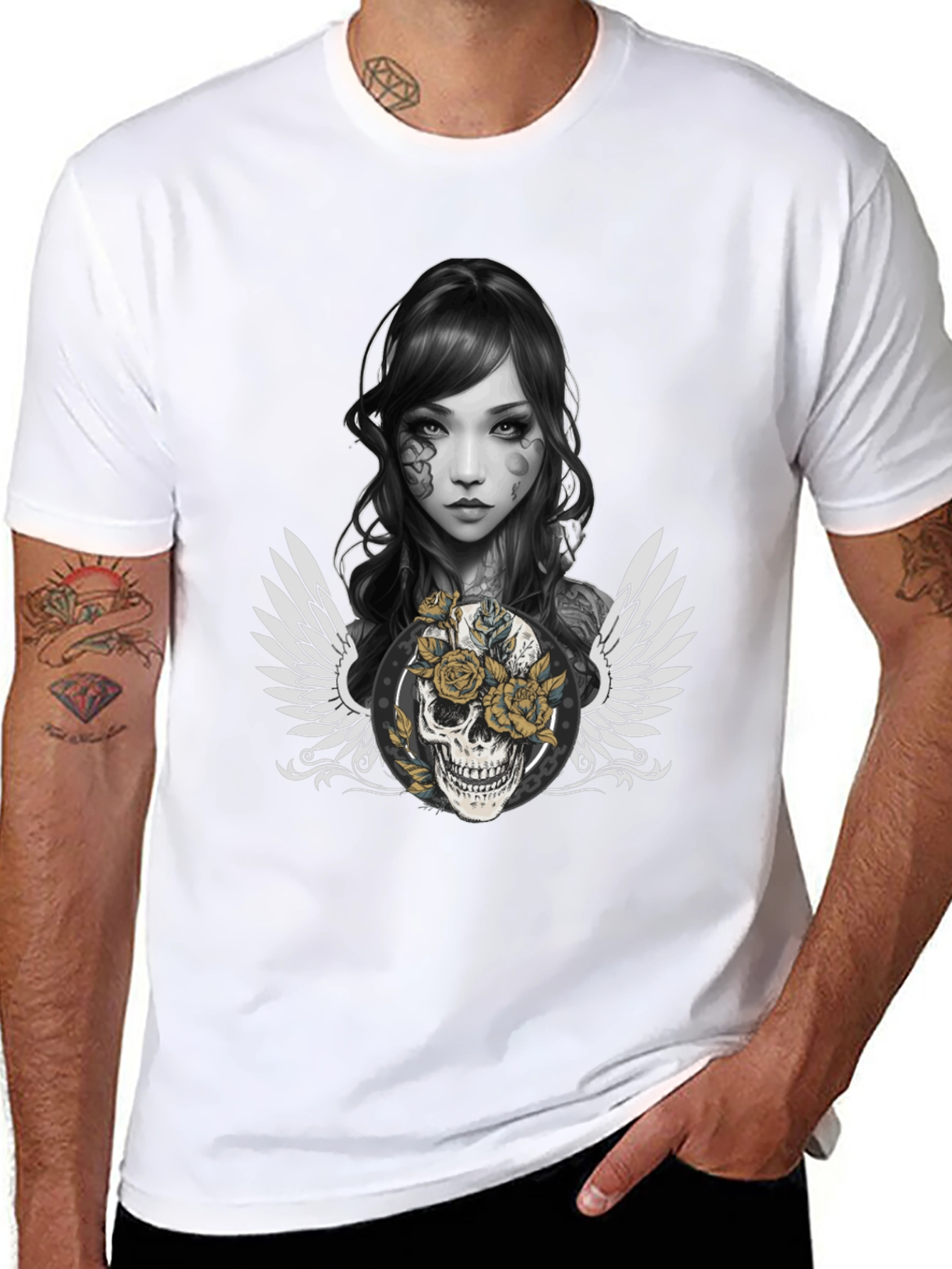 Skull & Roses Graphic T-Shirt