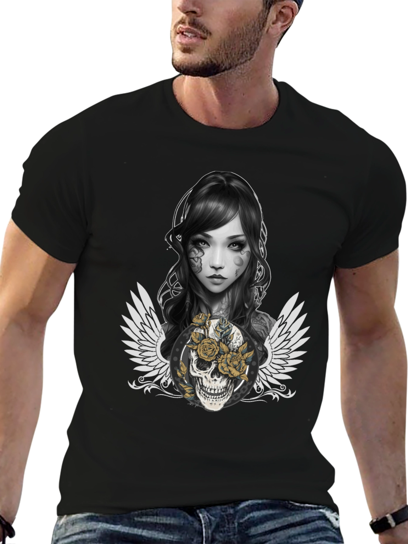 Skull & Roses Graphic T-Shirt