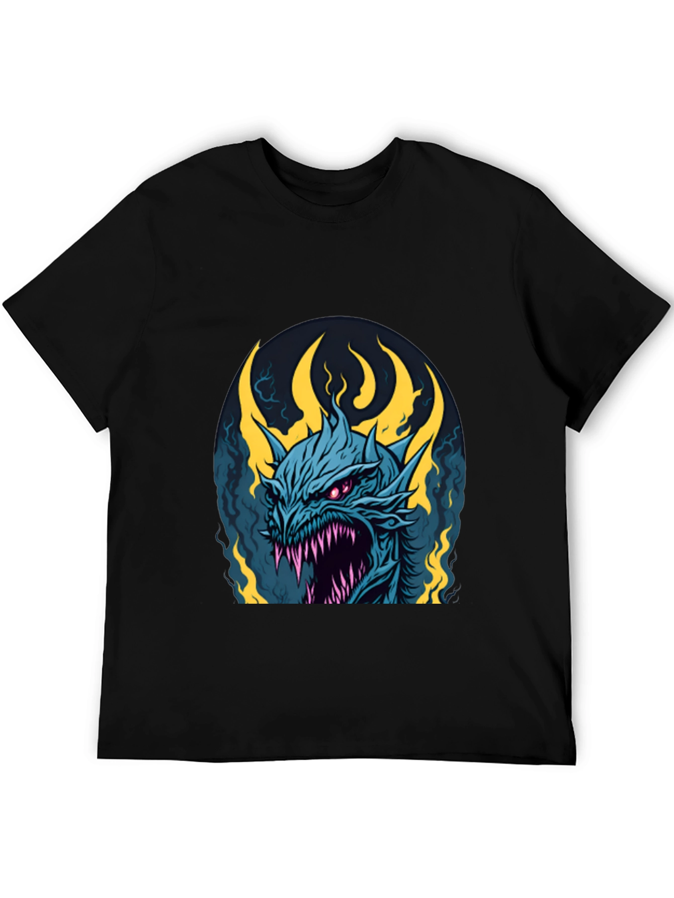 Mens Black Dragon Graphic Tee