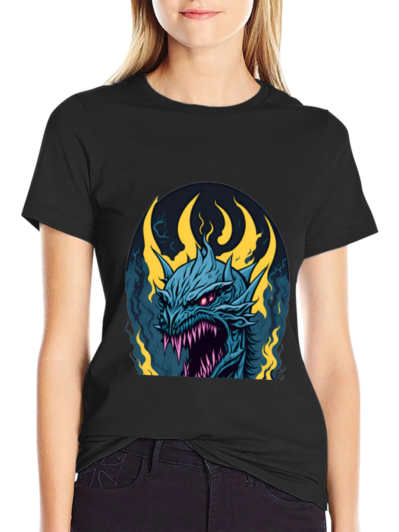 Mens Black Dragon Graphic Tee