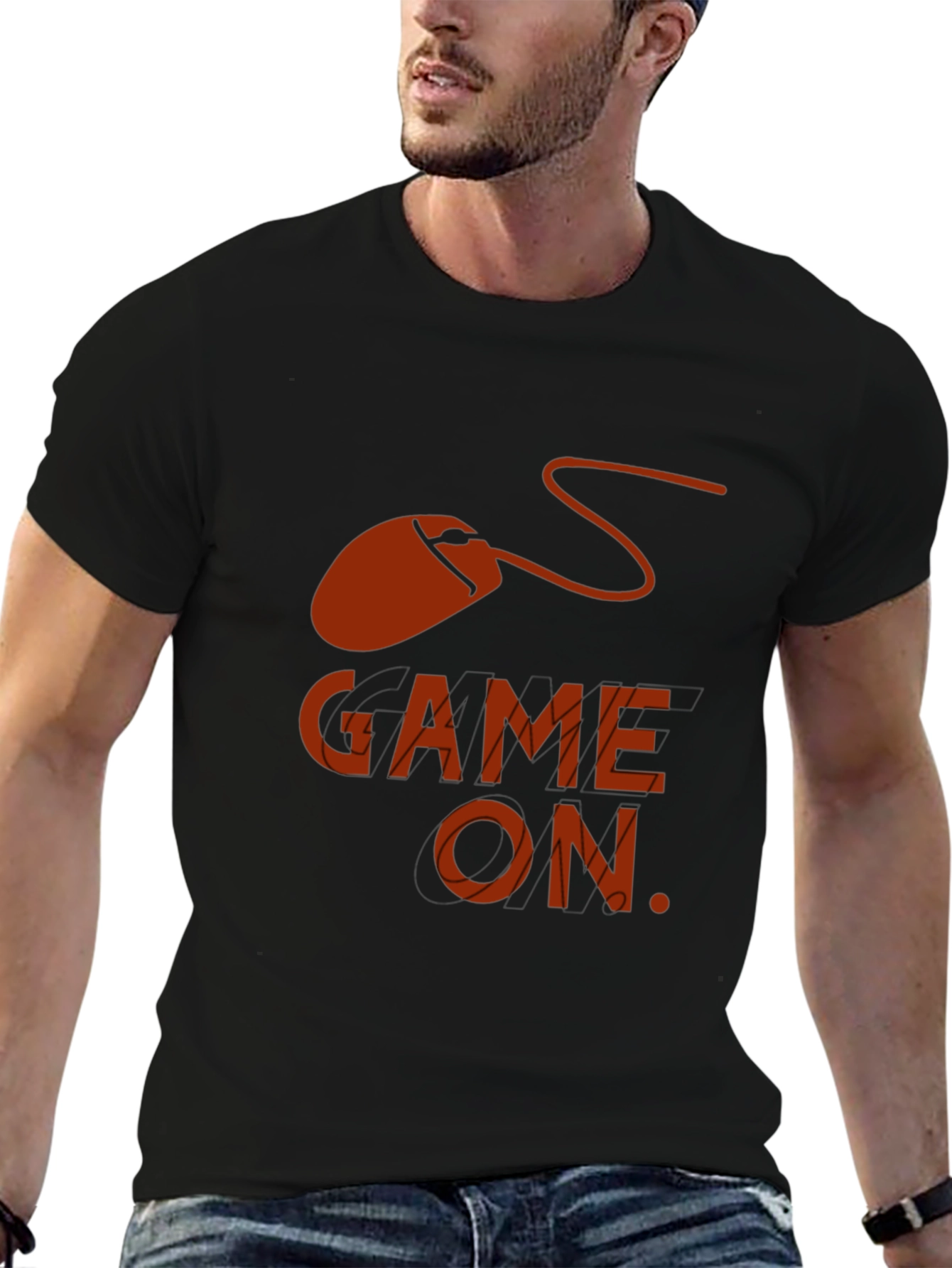 Game On Graphic Tee - Black Cotton Gamer T-Shirt