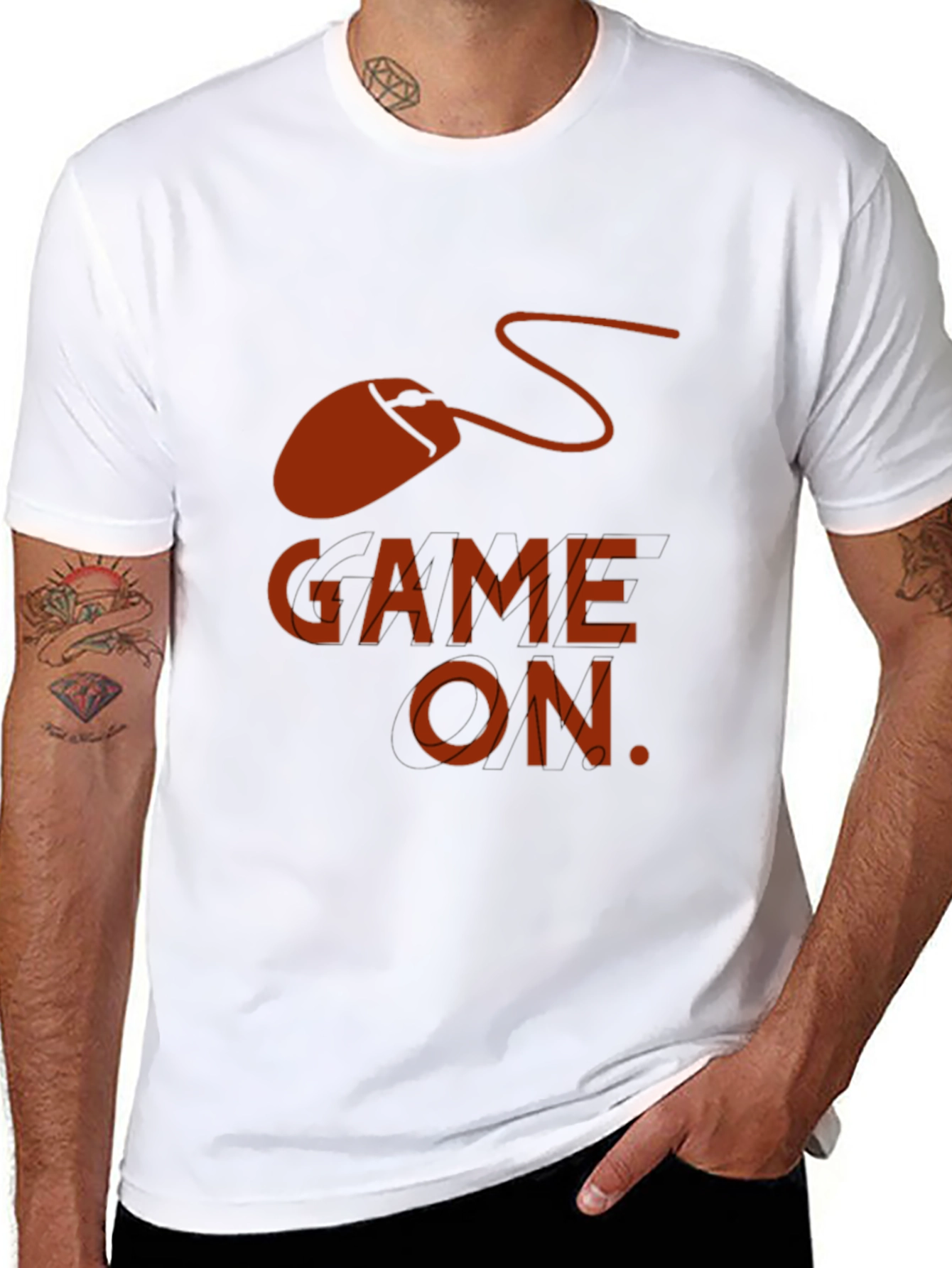 Game On Graphic Tee - Black Cotton Gamer T-Shirt