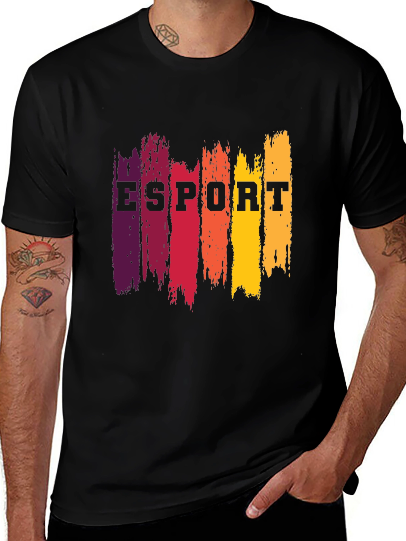 Esport Brushstroke Graphic Tee - Black