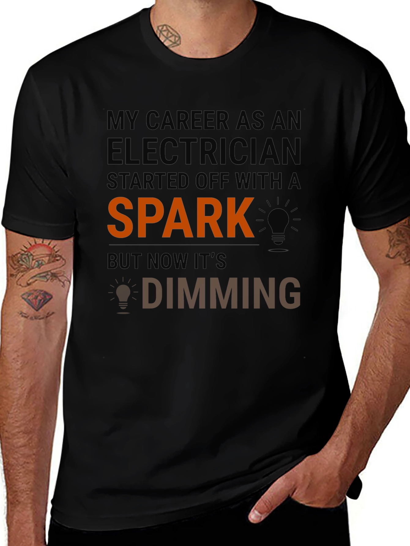 Electrician Humor T-Shirt - Spark Dimming