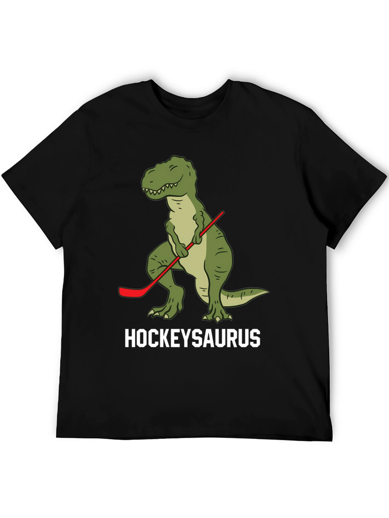 Hockey T-Rex Black T-Shirt - HockeySaurus