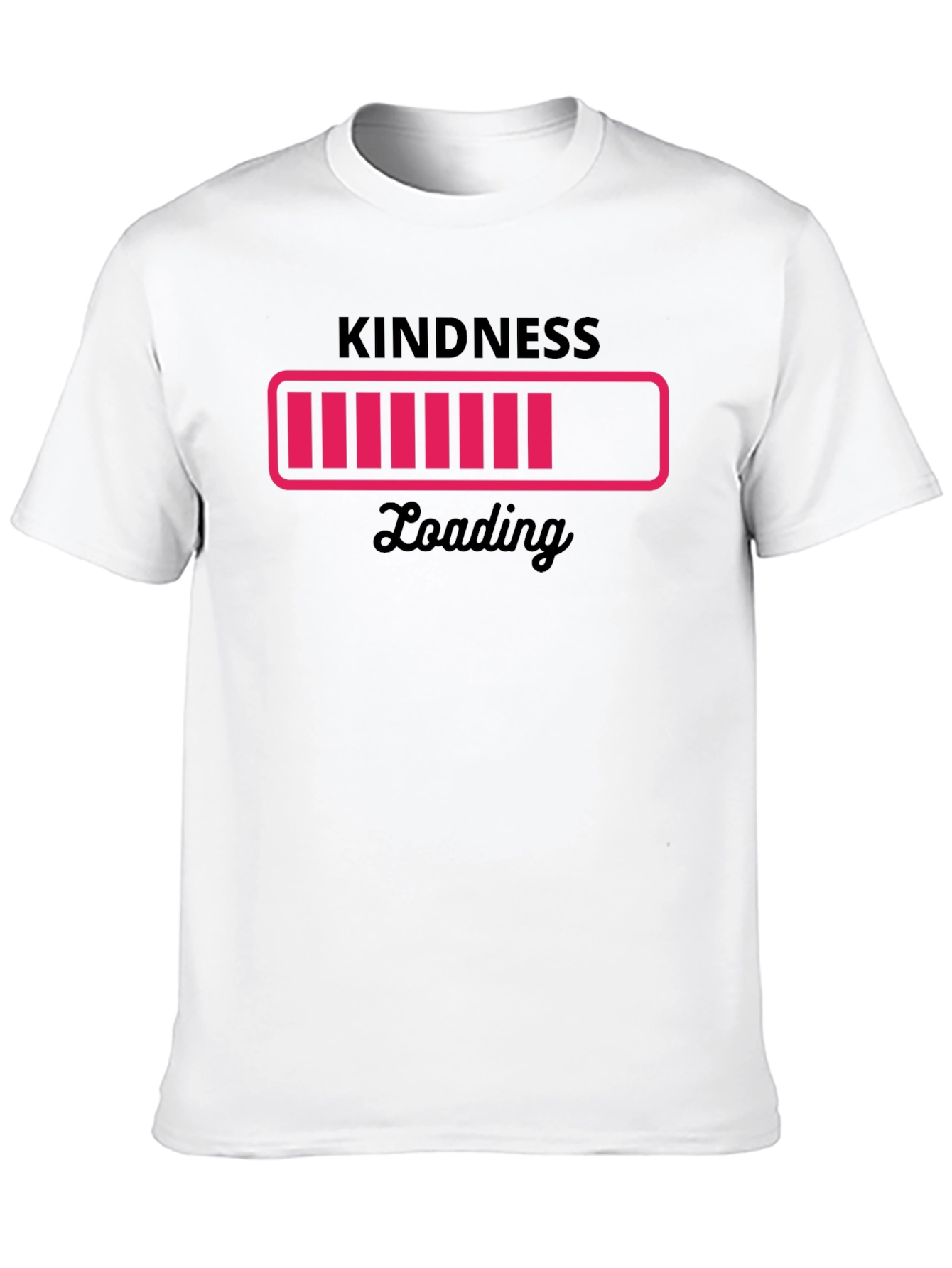 Kindness Loading Black Graphic Tee - Trendy Unisex T-Shirt