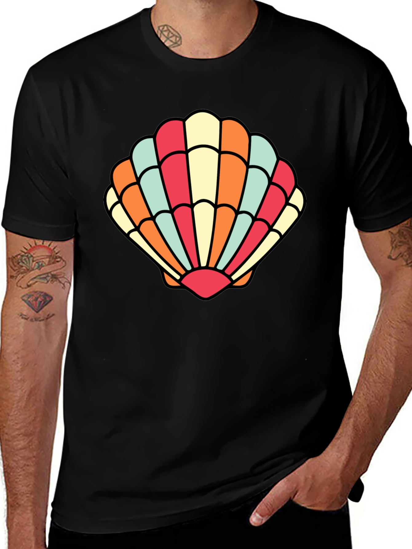 Seashell Graphic Tee - Retro Summer Style