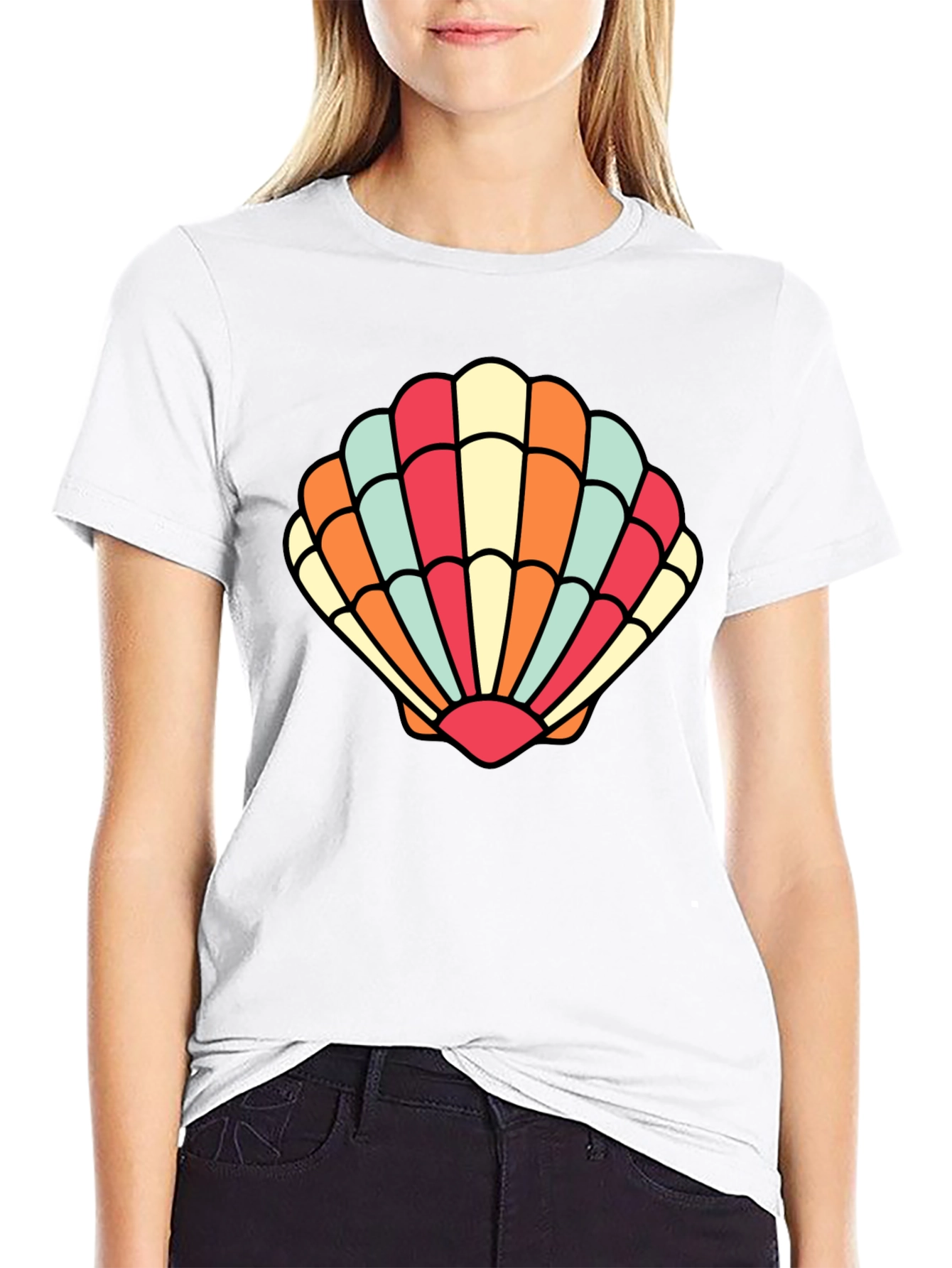 Seashell Graphic Tee - Retro Summer Style