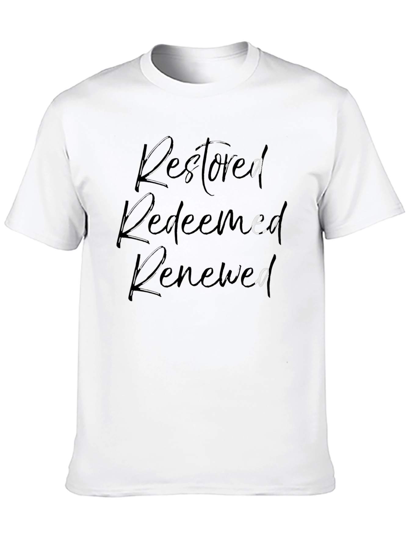 Restored Redeemed Renewed Black T-Shirt