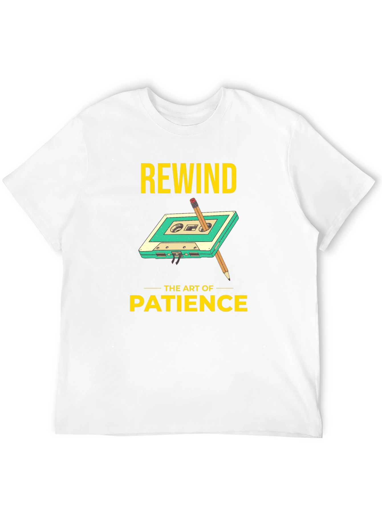 Rewind Patience Graphic Tee - Black Cotton