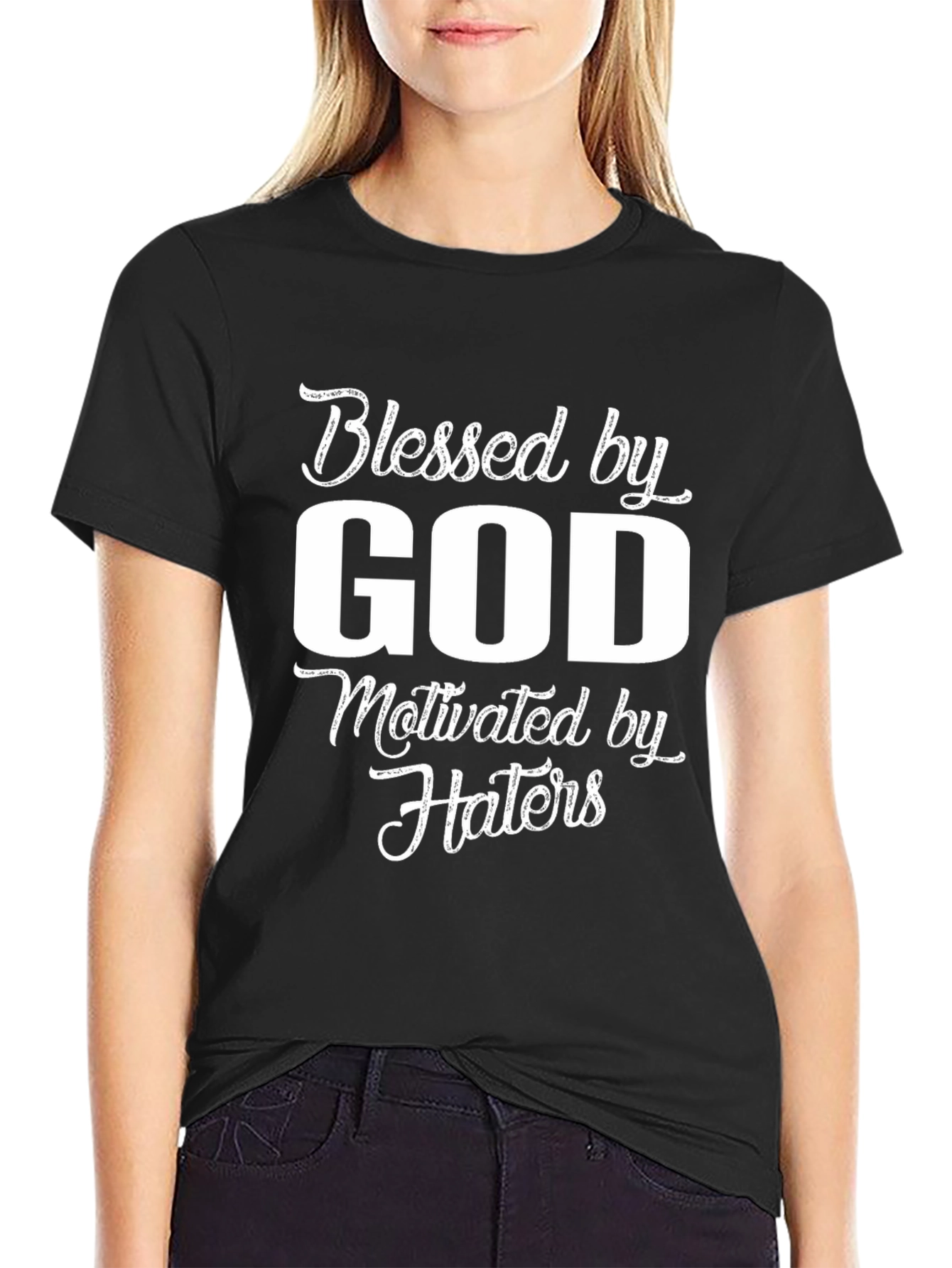 Blessed By God T-Shirt Black Christian Tee