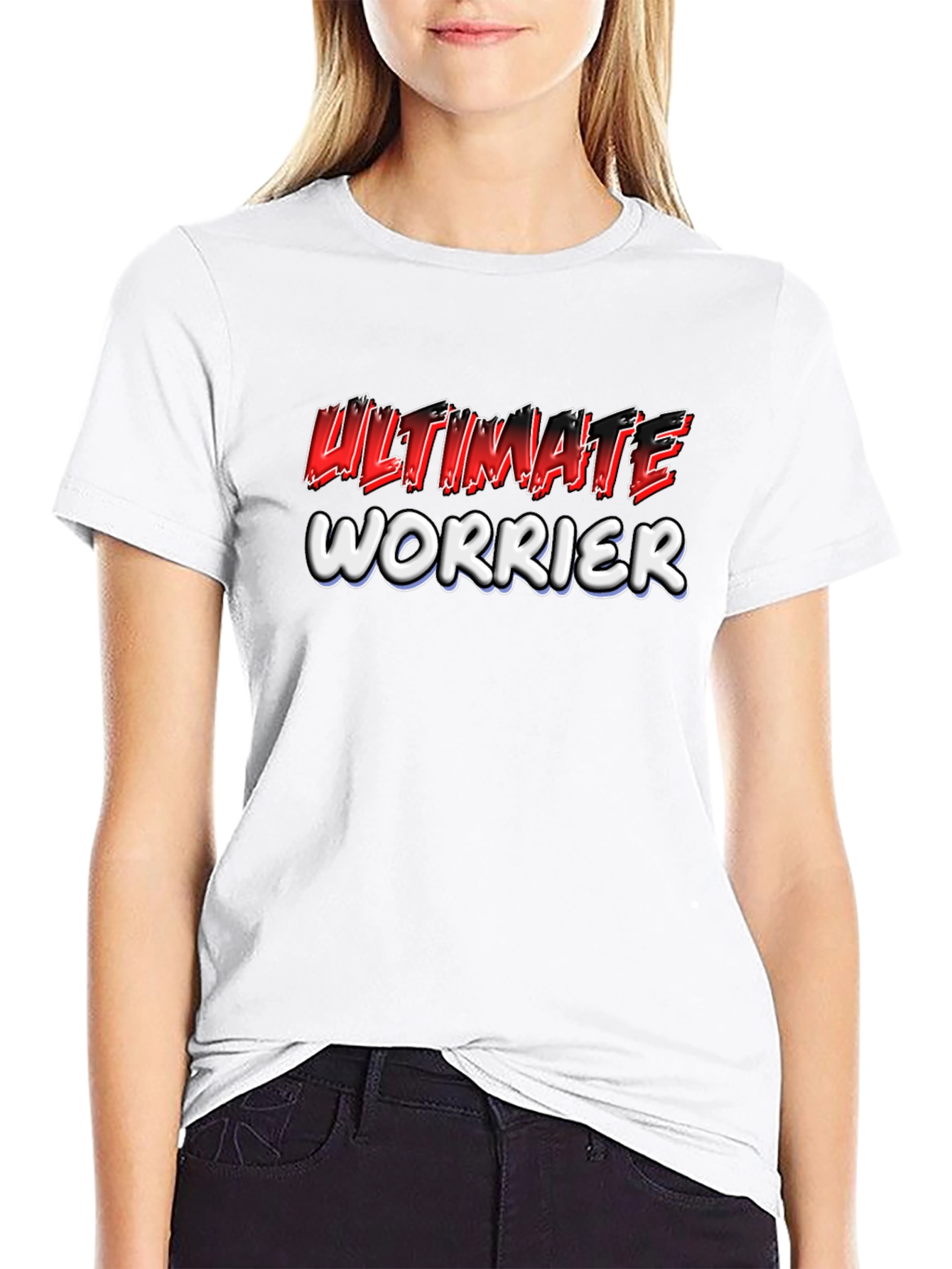 Ultimate Worrier Graphic Print Black T-Shirt