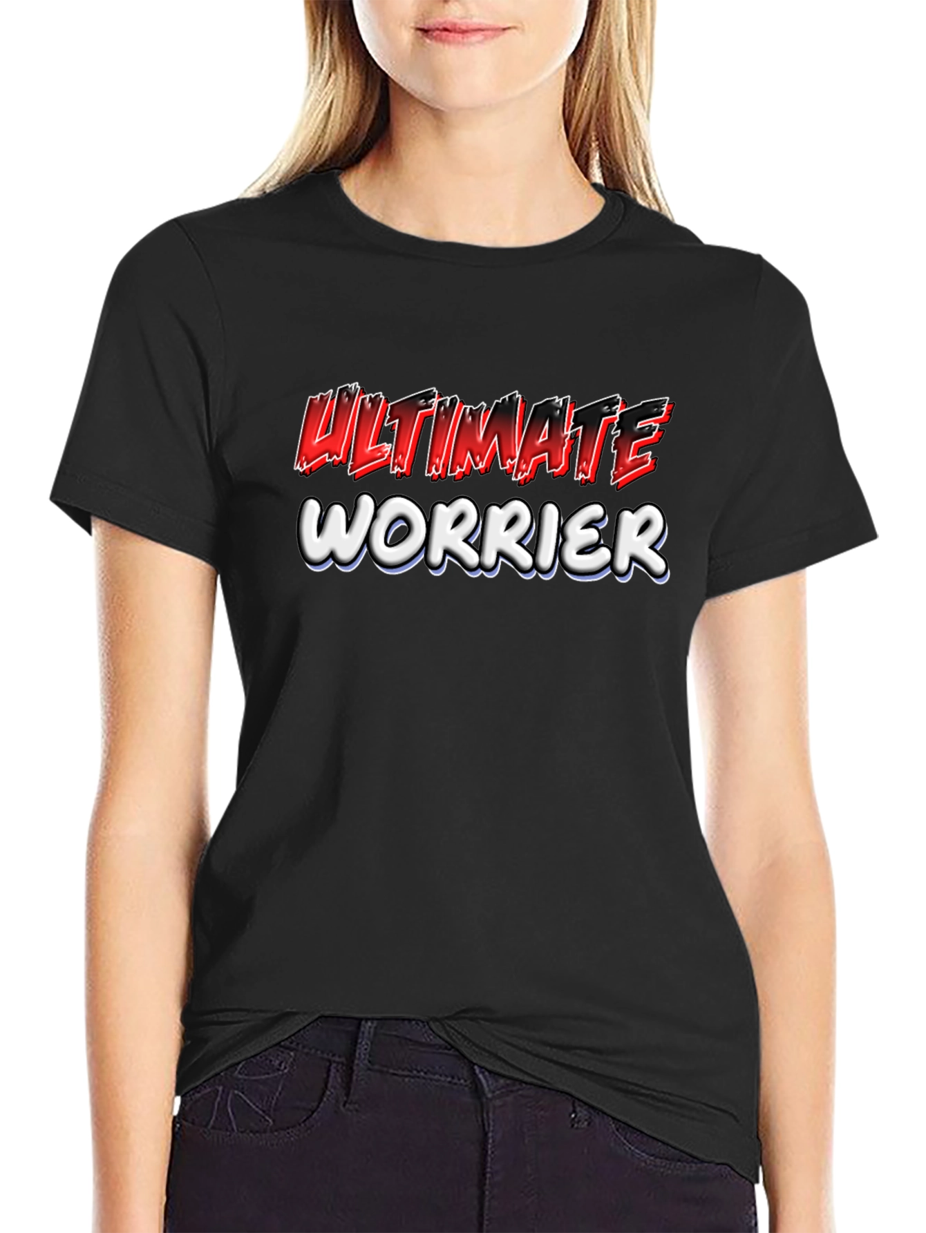 Ultimate Worrier Graphic Print Black T-Shirt