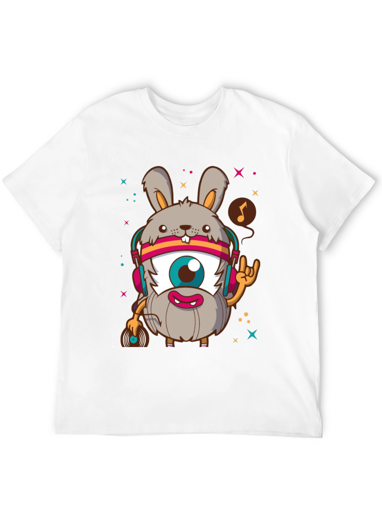 Funky Rabbit DJ Graphic Tee - Rock On!