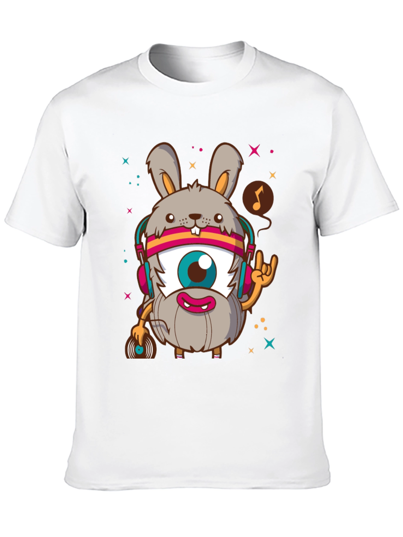 Funky Rabbit DJ Graphic Tee - Rock On!