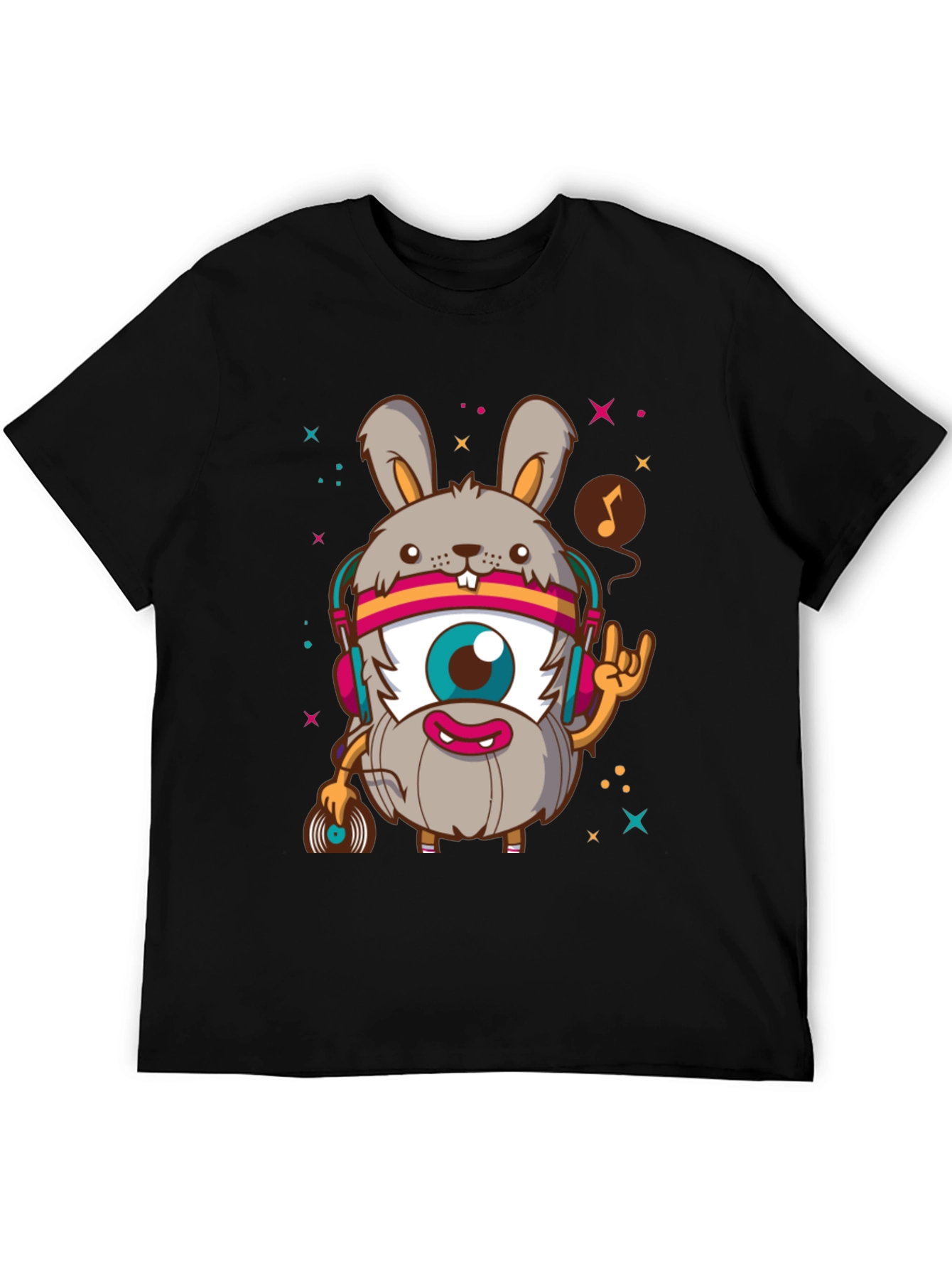 Funky Rabbit DJ Graphic Tee - Rock On!