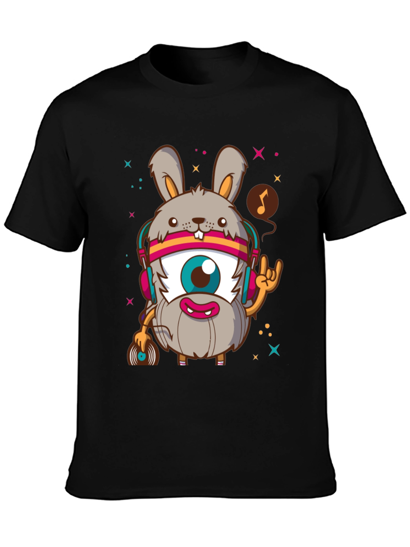 Funky Rabbit DJ Graphic Tee - Rock On!