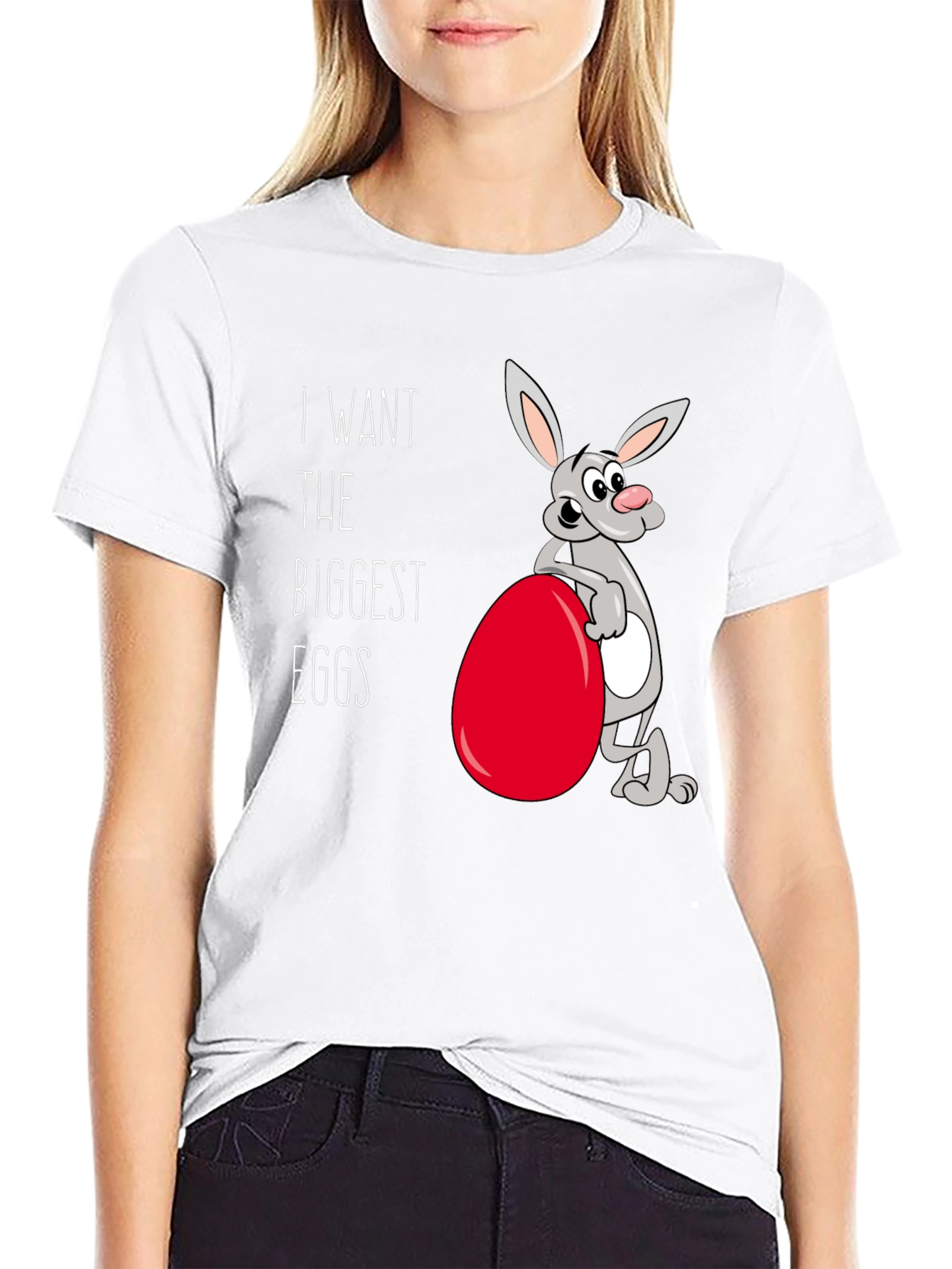 Funny Easter Bunny T-Shirt - Biggest Eggs!