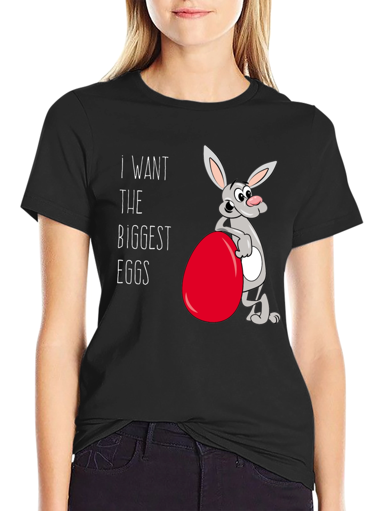 Funny Easter Bunny T-Shirt - Biggest Eggs!