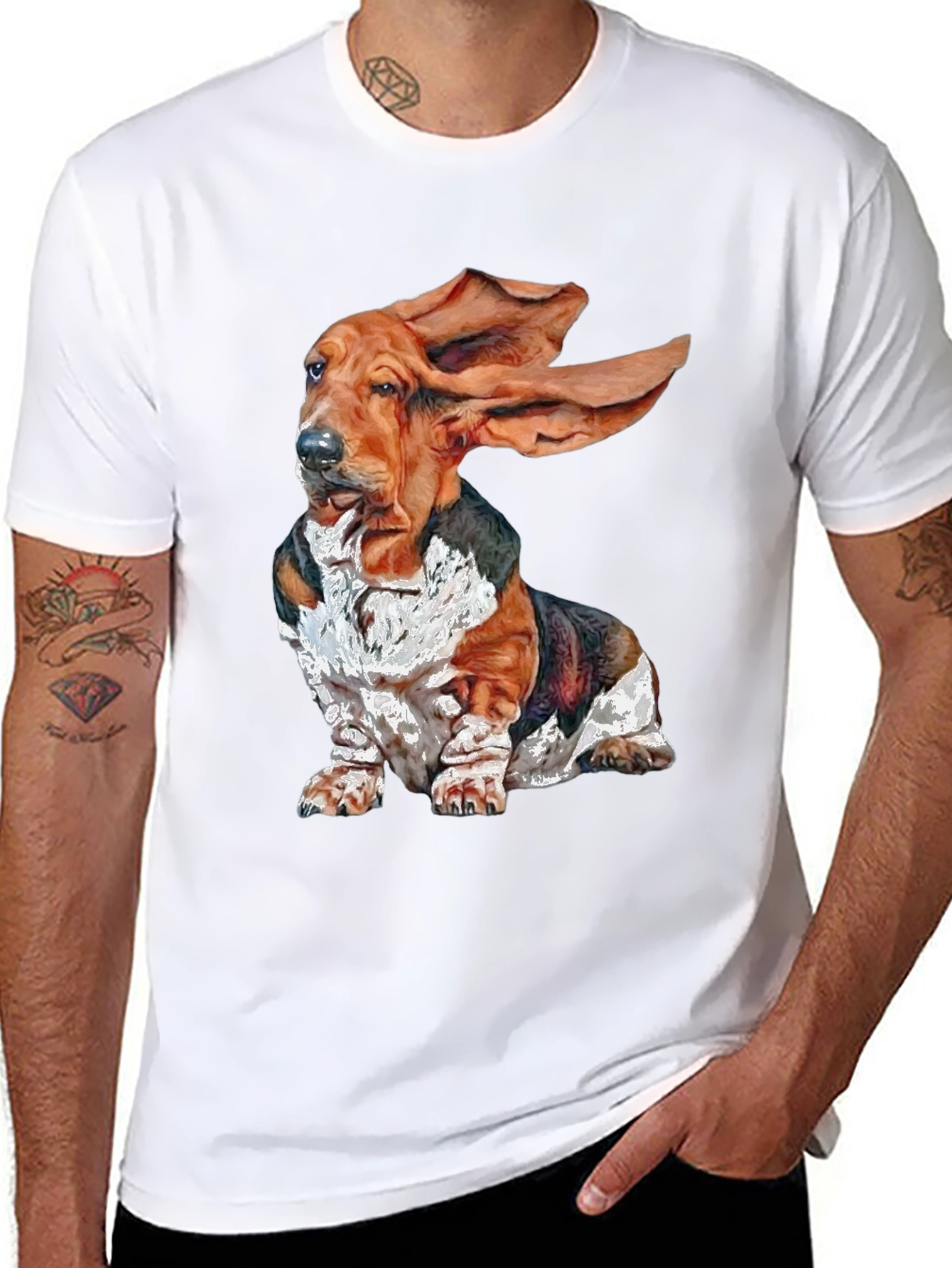Basset Hound Dog Graphic T-Shirt - Funny Puppy Tee