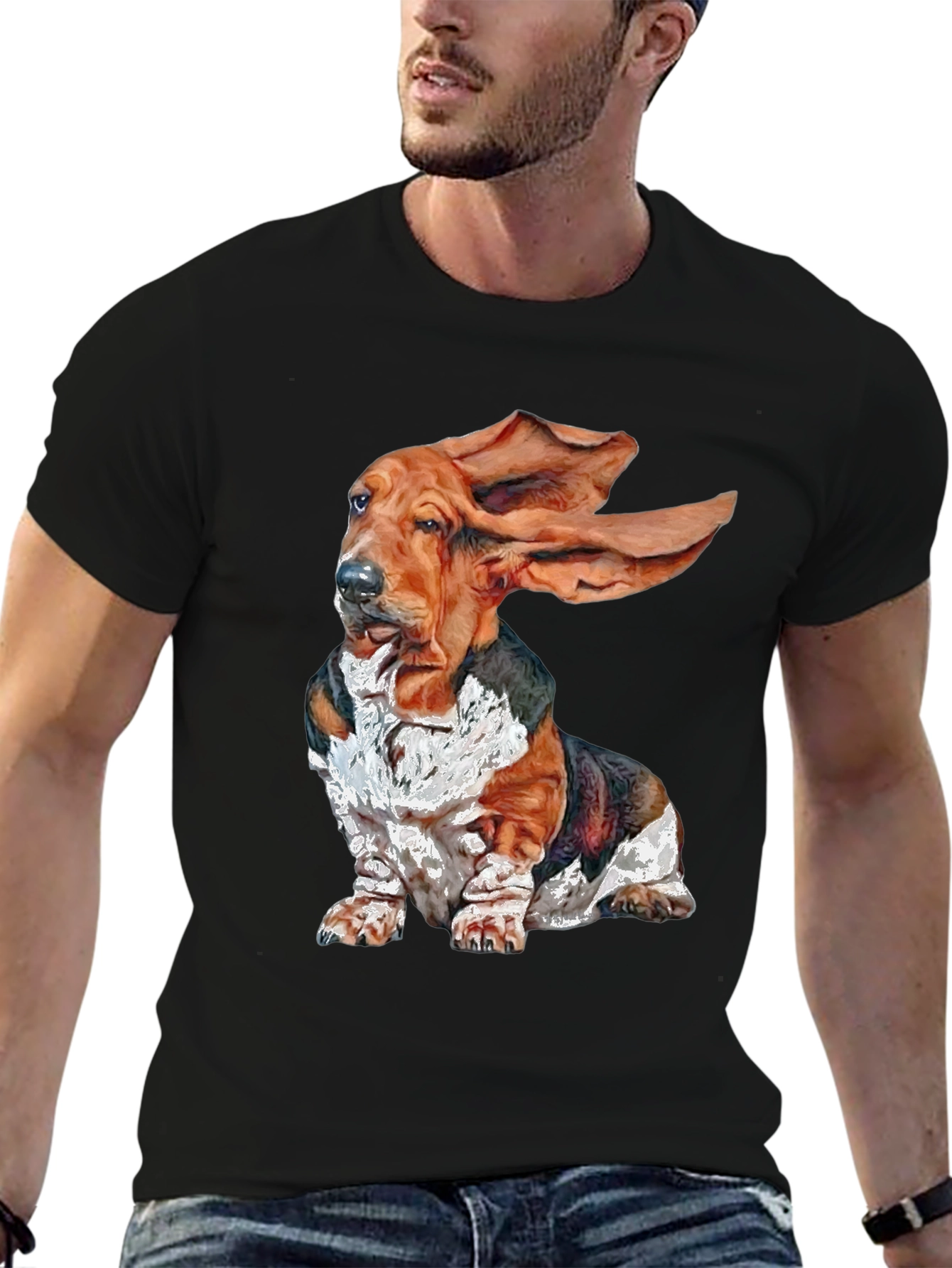 Basset Hound Dog Graphic T-Shirt - Funny Puppy Tee