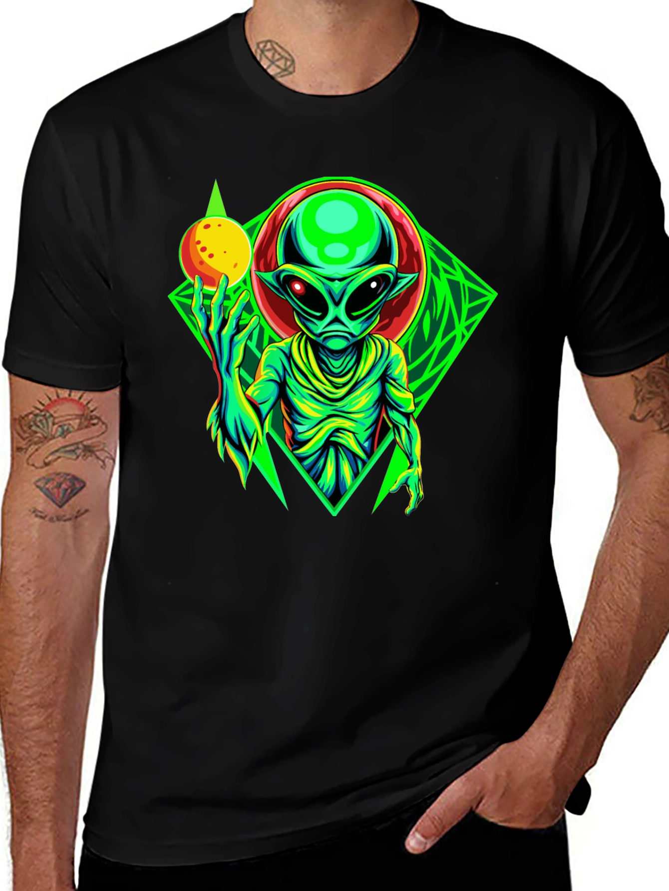 Alien Graphic Tee - Mens Black T-Shirt