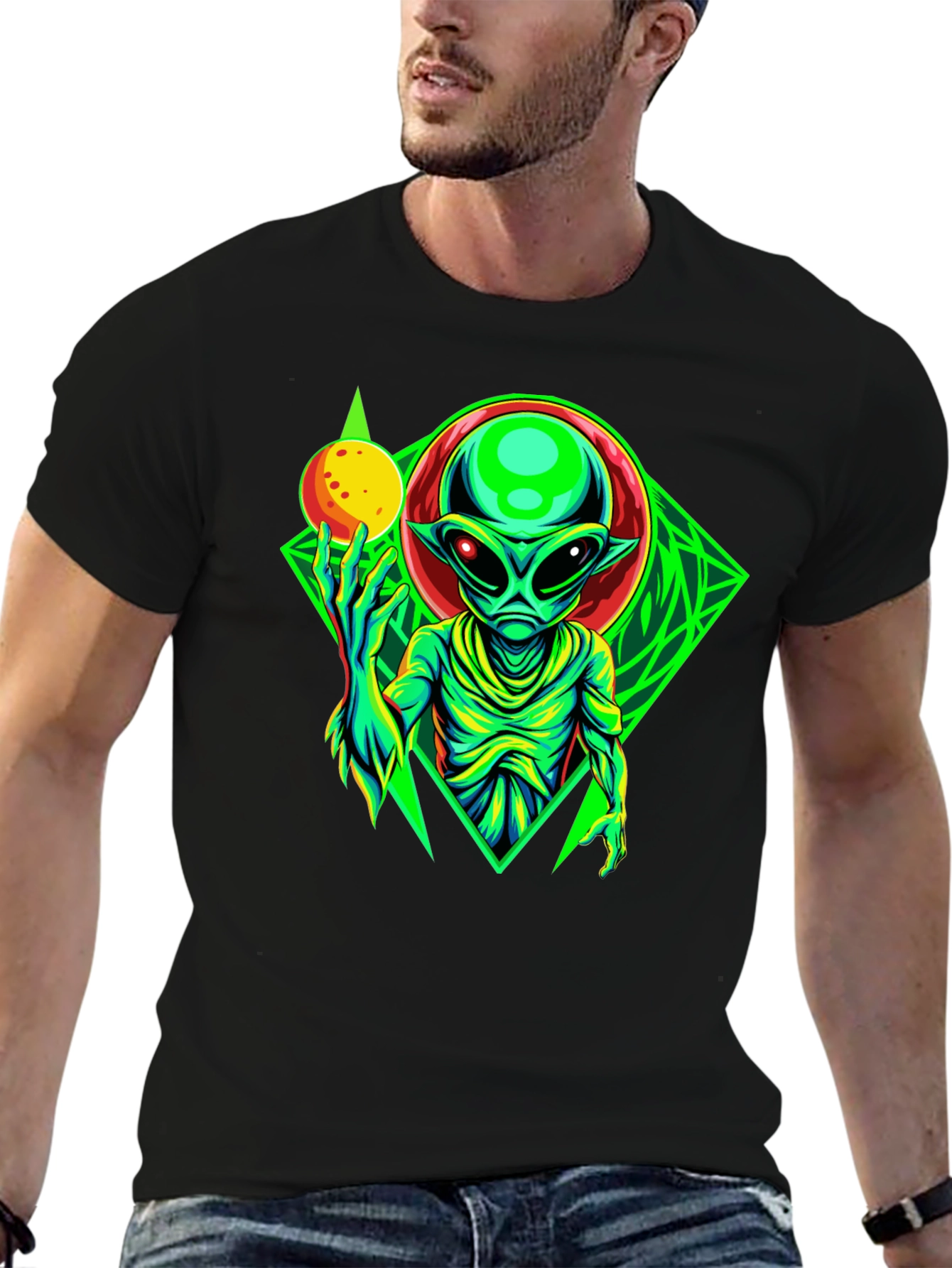 Alien Graphic Tee - Mens Black T-Shirt
