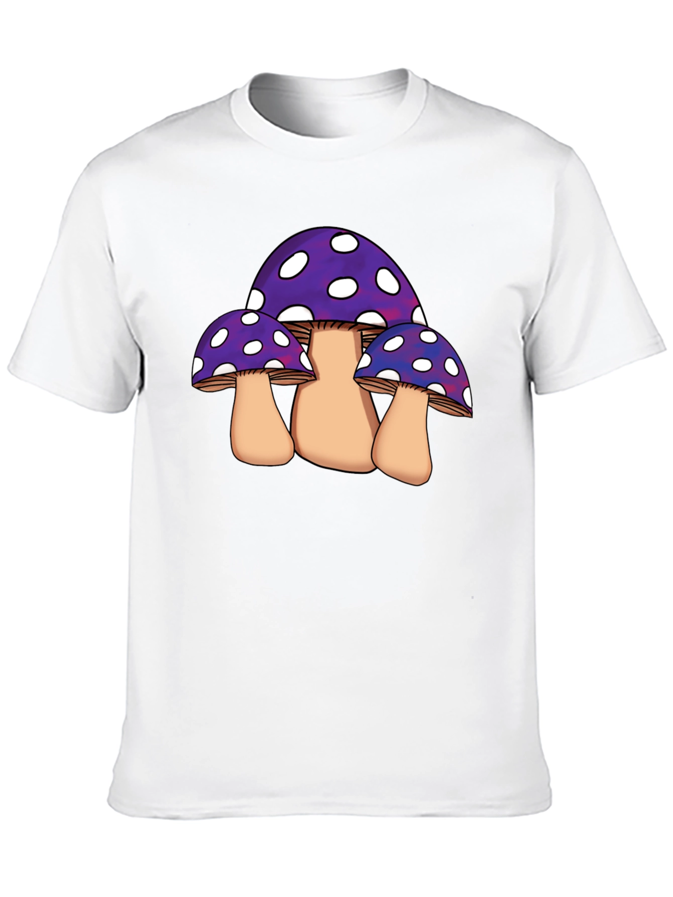 Funky Mushroom Graphic Tee - Black Cotton Blend
