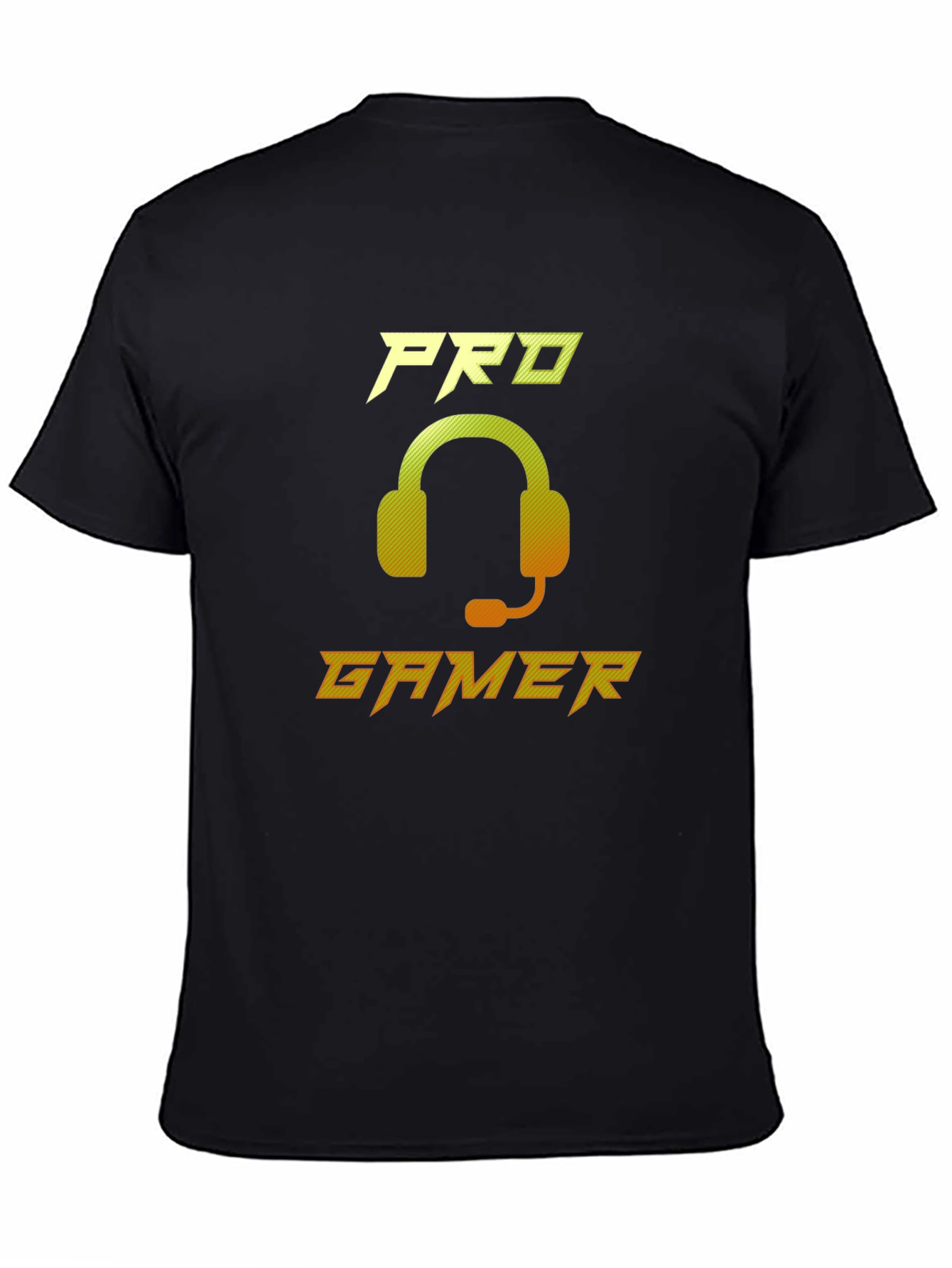 Pro Gamer Black Graphic Tee - Gaming Headset Design