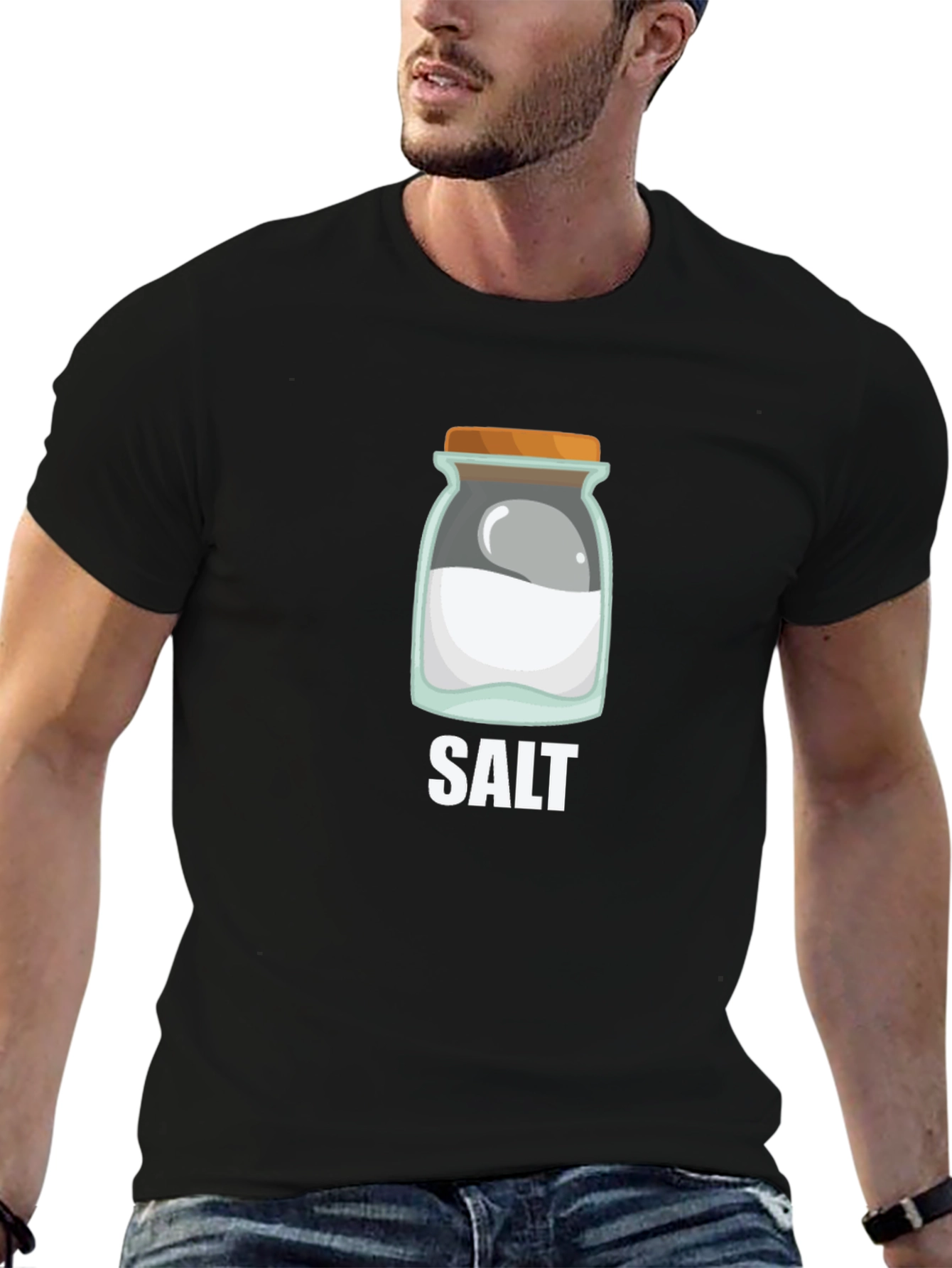 Salt Jar Graphic Tee - Black Cotton Casual Shirt