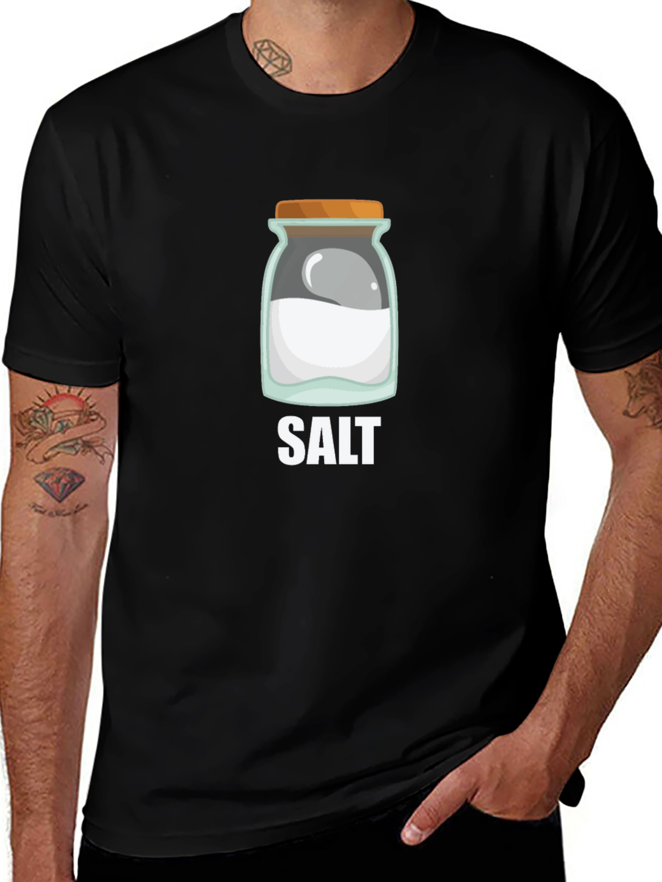 Salt Jar Graphic Tee - Black Cotton Casual Shirt