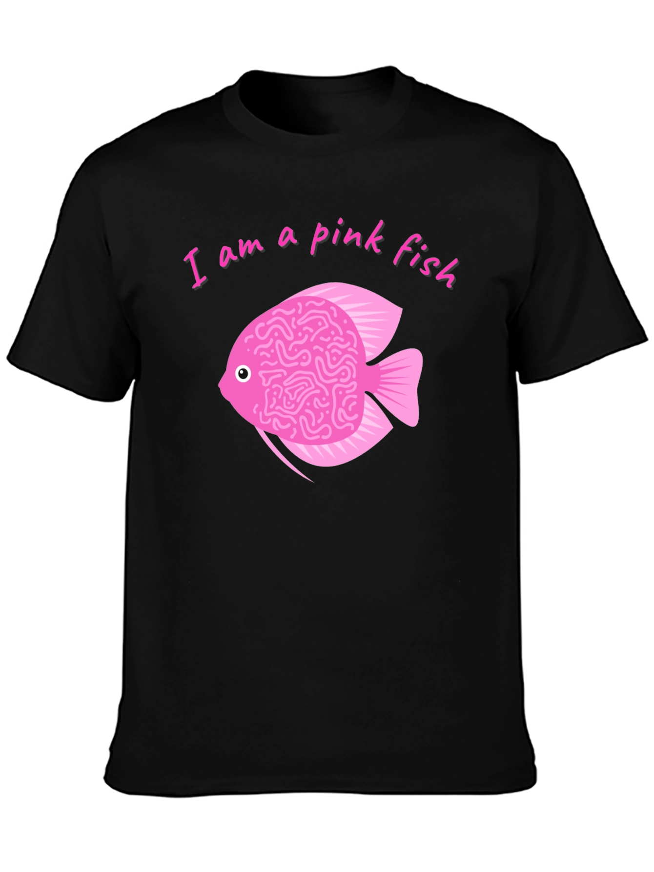 Pink Fish Brain T-Shirt - Quirky Graphic Tee