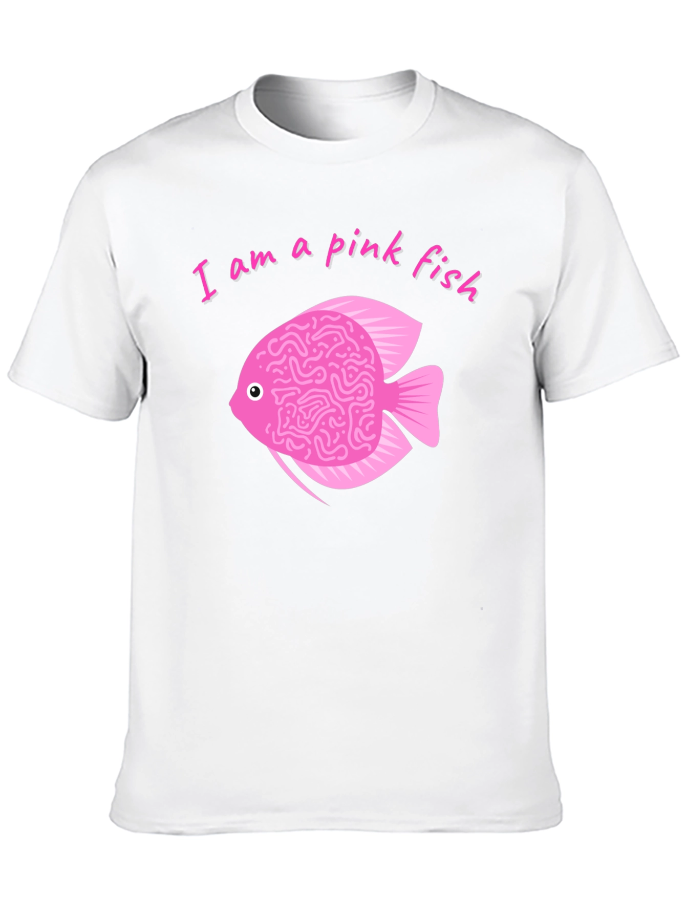Pink Fish Brain T-Shirt - Quirky Graphic Tee