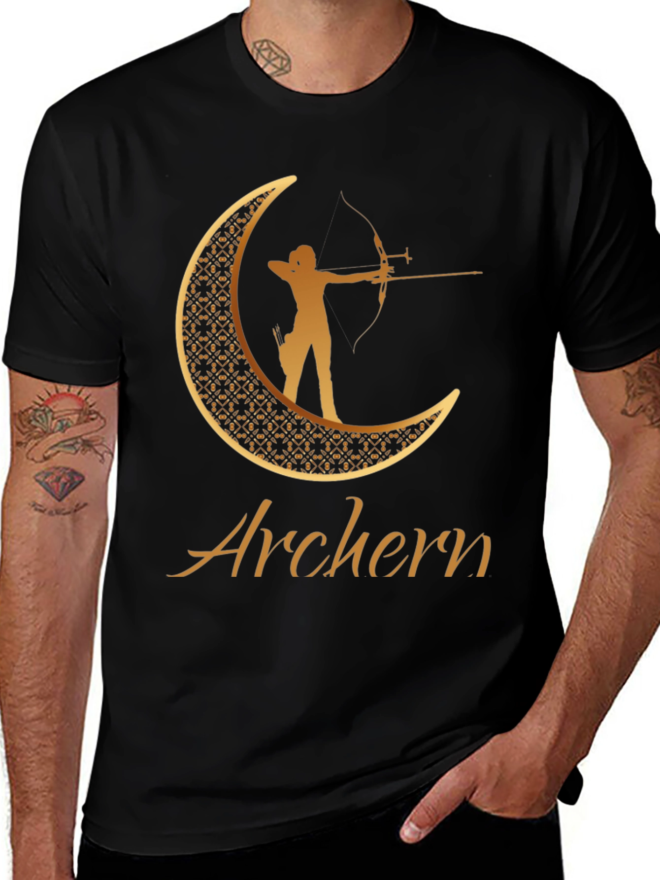 Archer Moon Graphic Tee - Golden Design