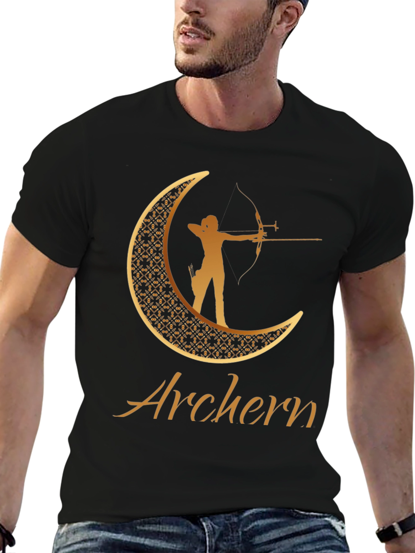 Archer Moon Graphic Tee - Golden Design