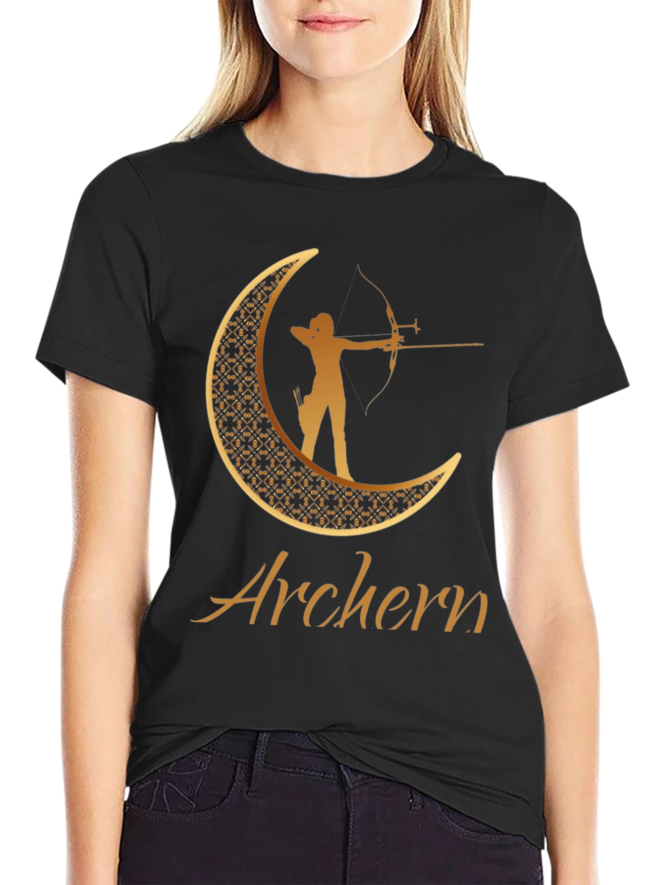 Archer Moon Graphic Tee - Golden Design