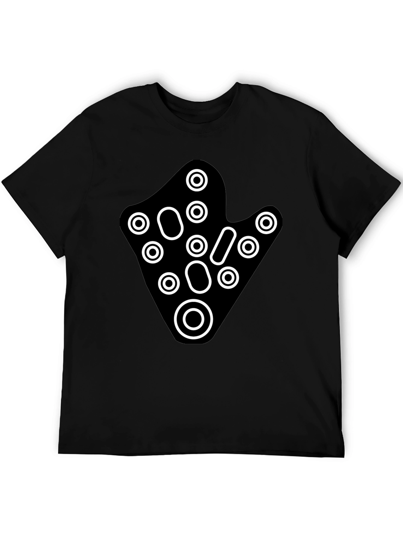 Abstract Circle Graphic Black T-Shirt