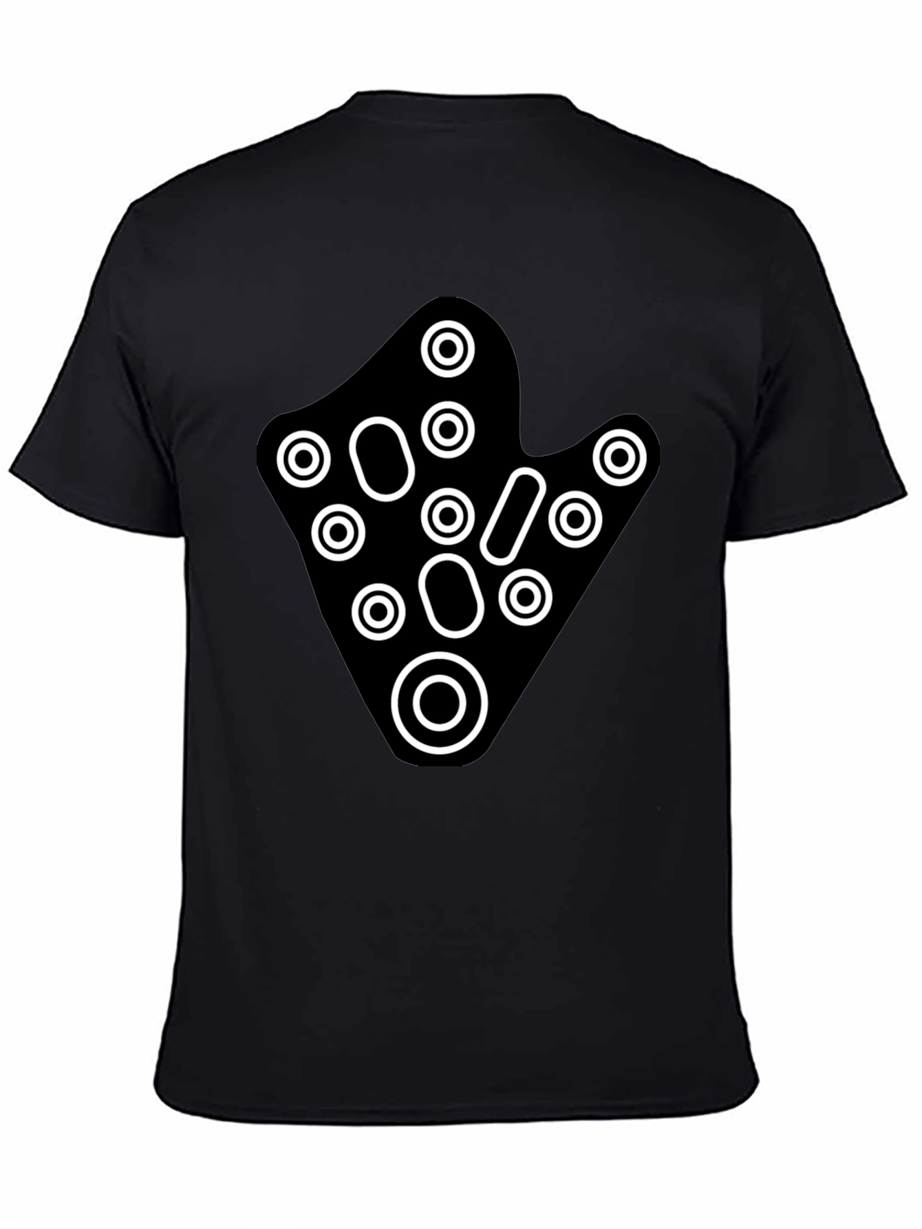 Abstract Circle Graphic Black T-Shirt