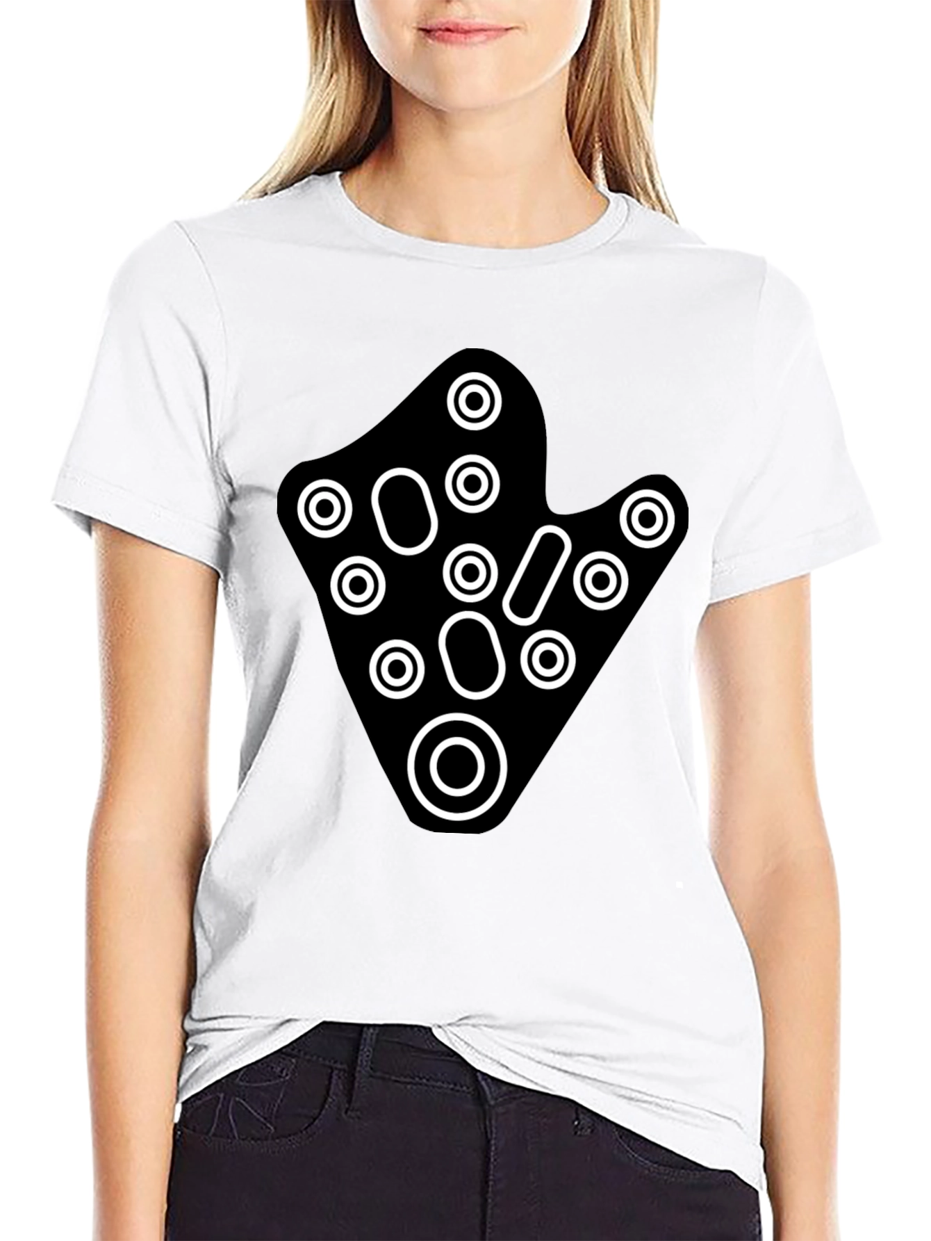 Abstract Circle Graphic Black T-Shirt