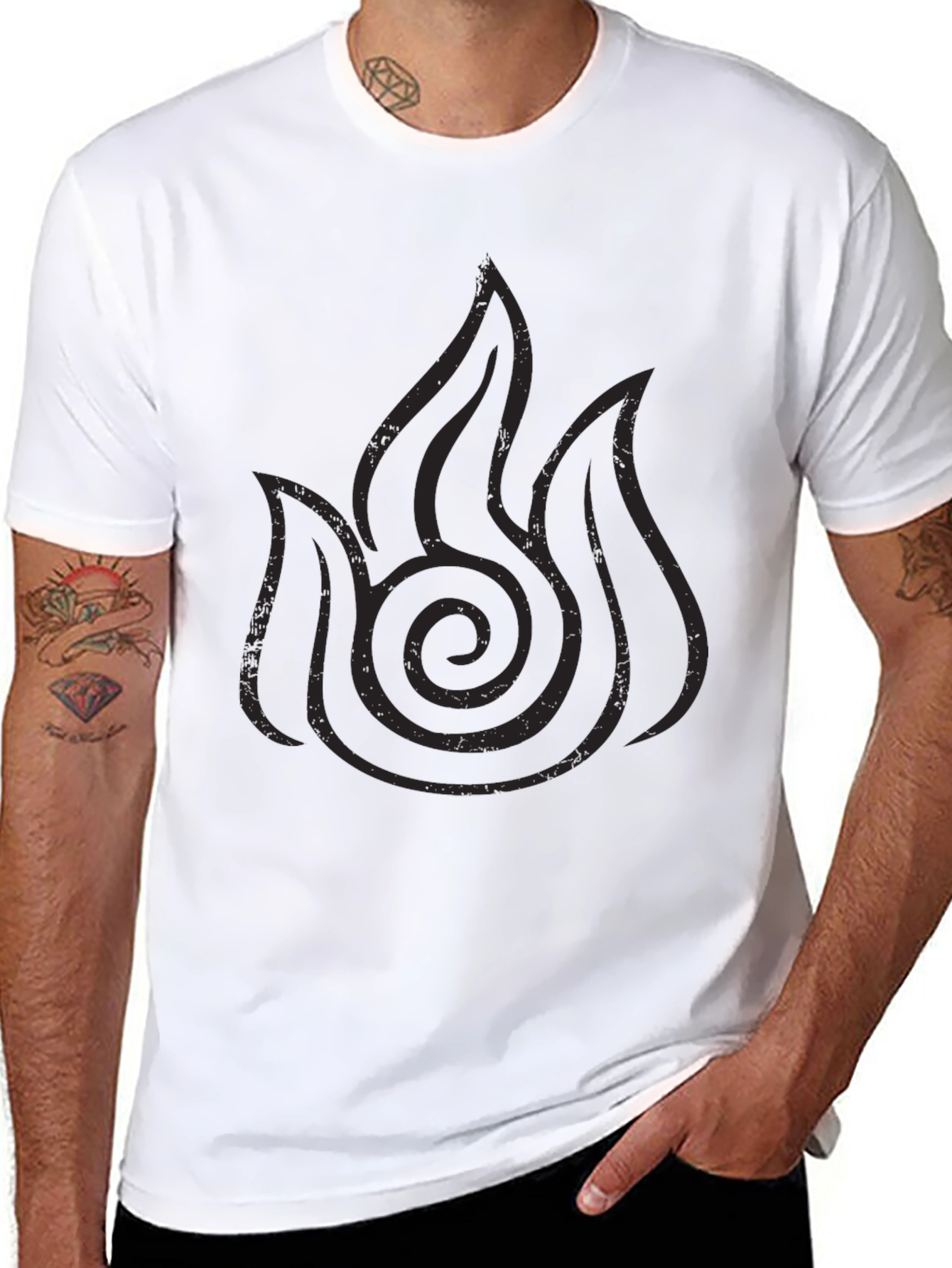 Fire Nation Symbol Black T-Shirt