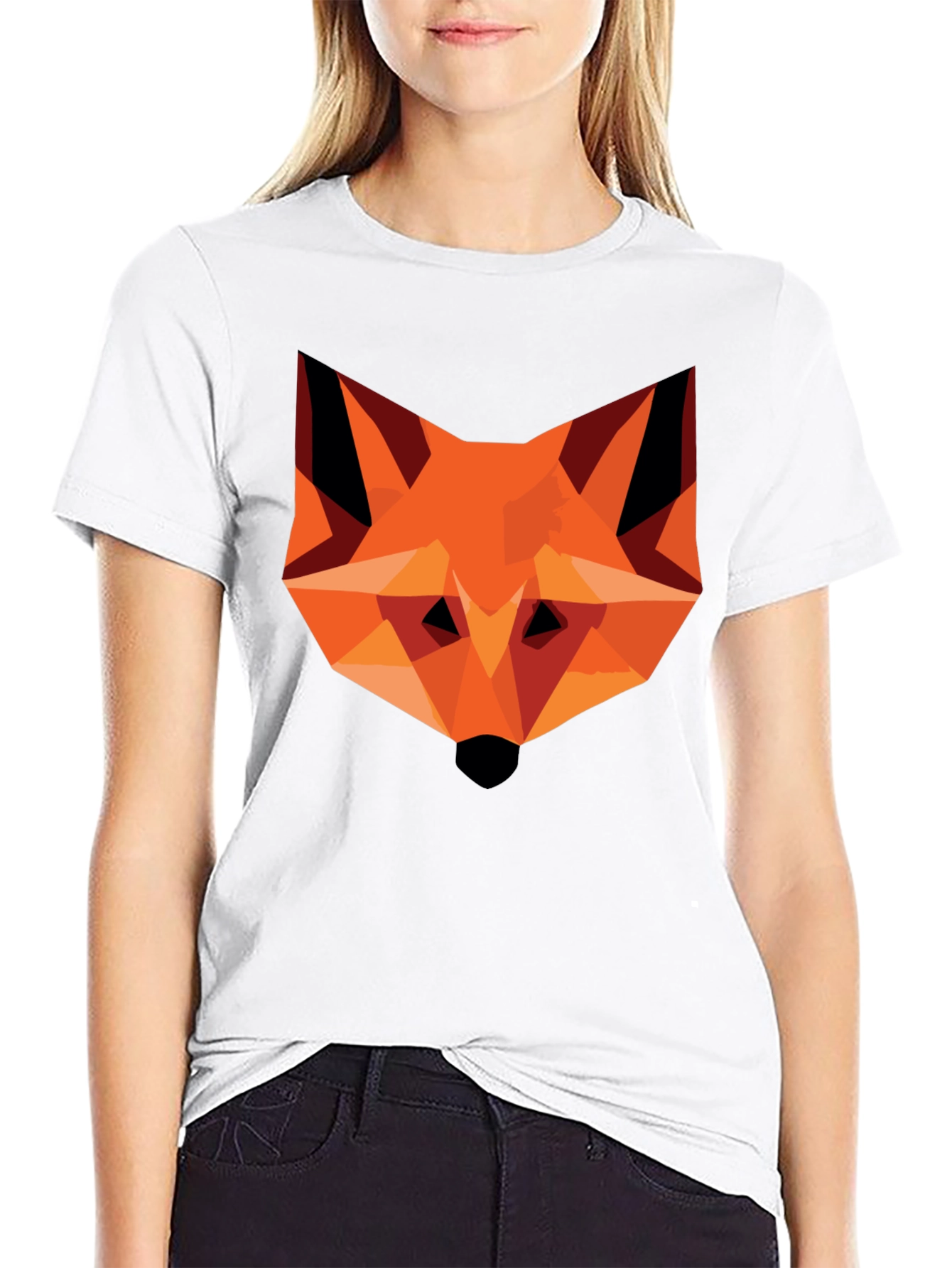 Geometric Fox Graphic Tee - Modern Art T-Shirt