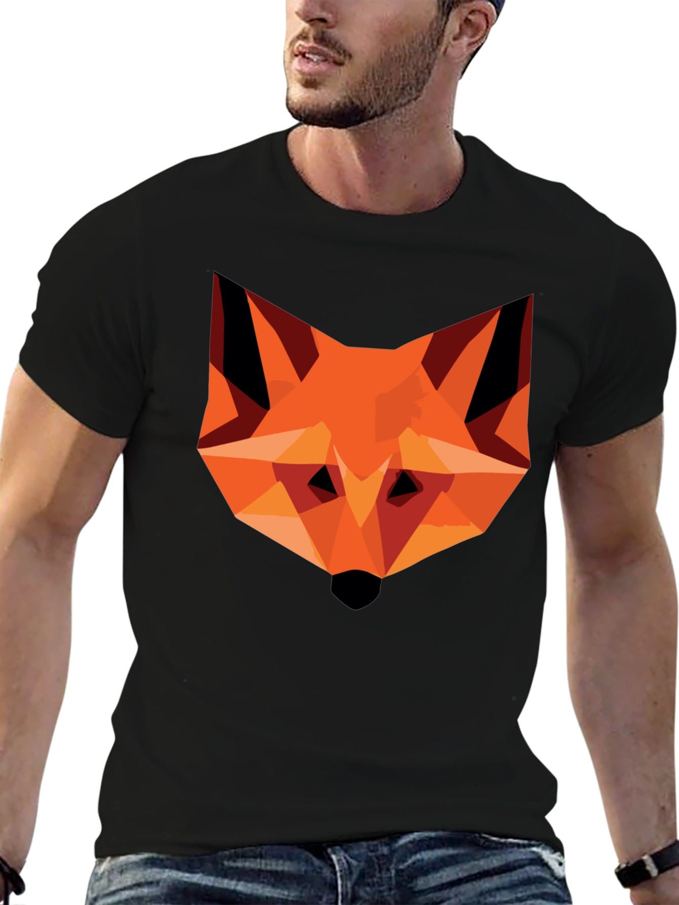 Geometric Fox Graphic Tee - Modern Art T-Shirt