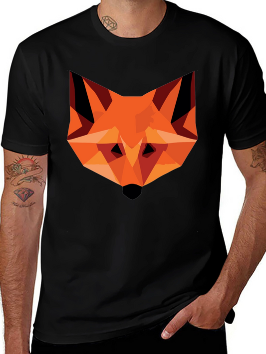 Geometric Fox Graphic Tee - Modern Art T-Shirt