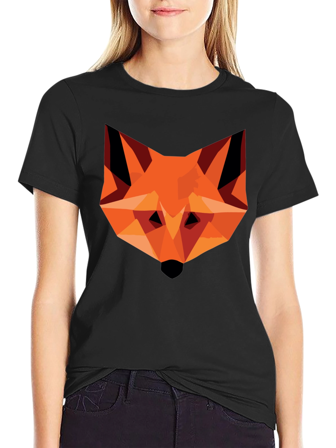 Geometric Fox Graphic Tee - Modern Art T-Shirt