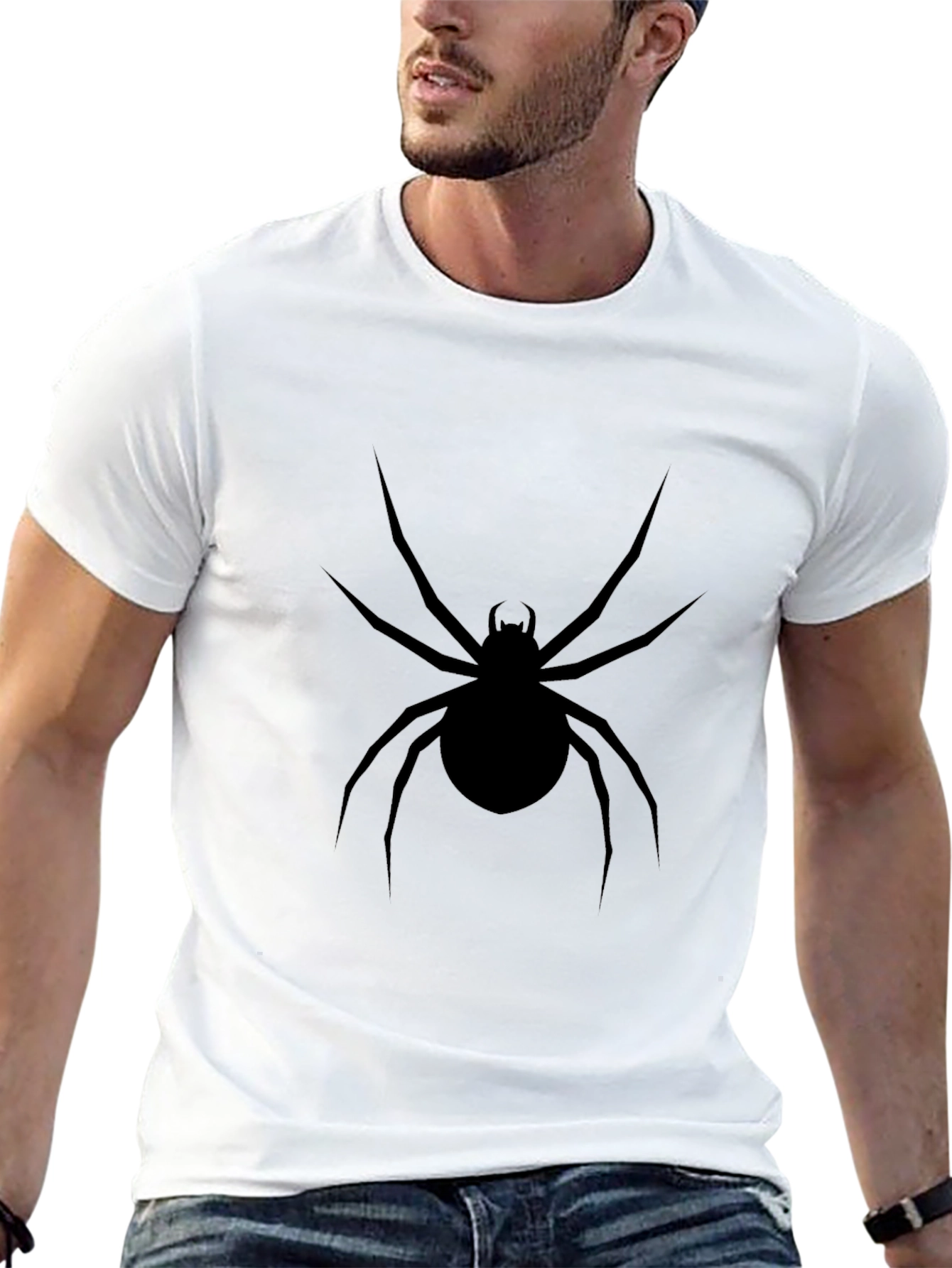Black Spider Graphic Tee - Mens Casual Style
