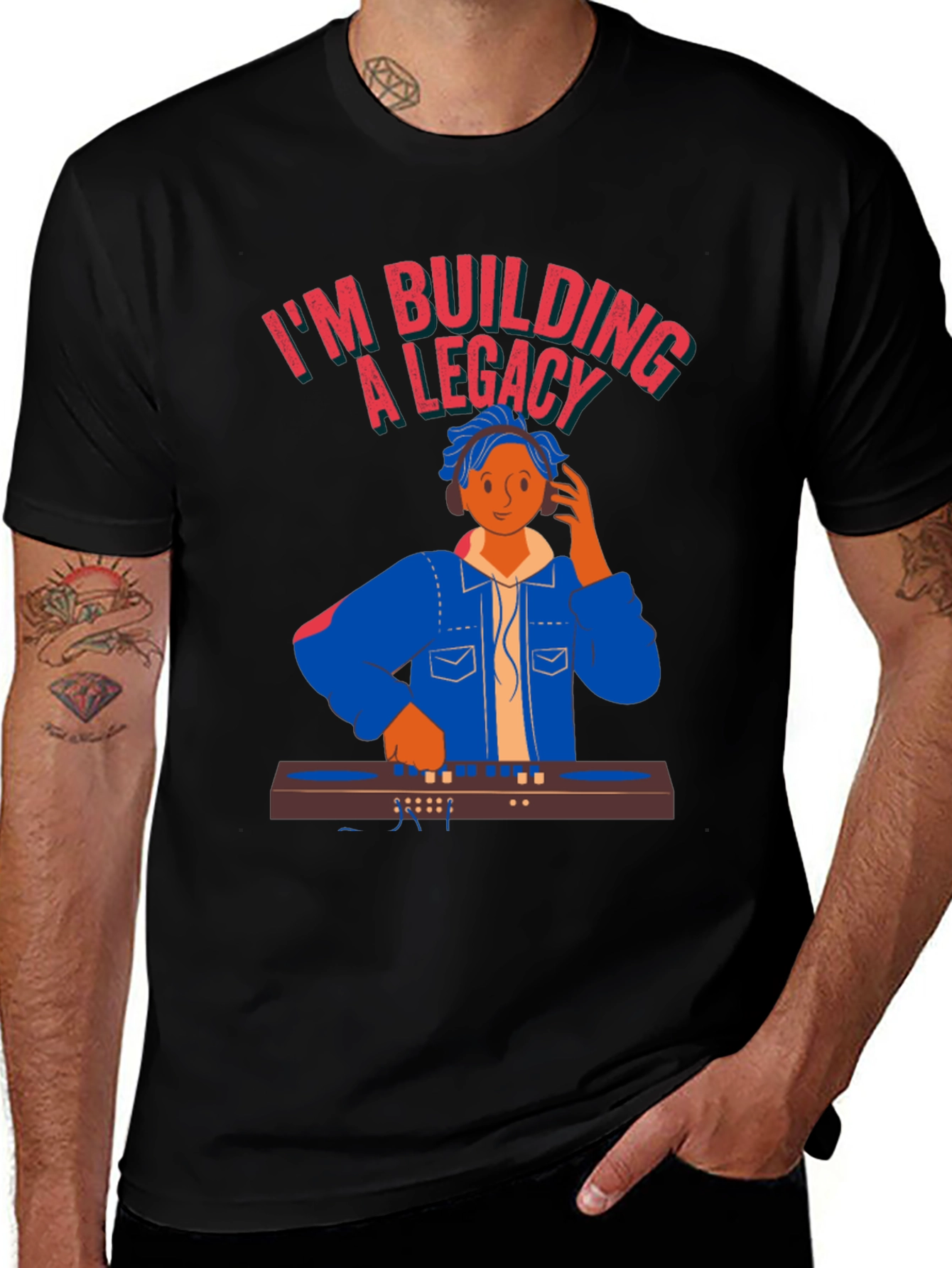 DJ Legacy Black T-Shirt - Music Producer Graphic Tee