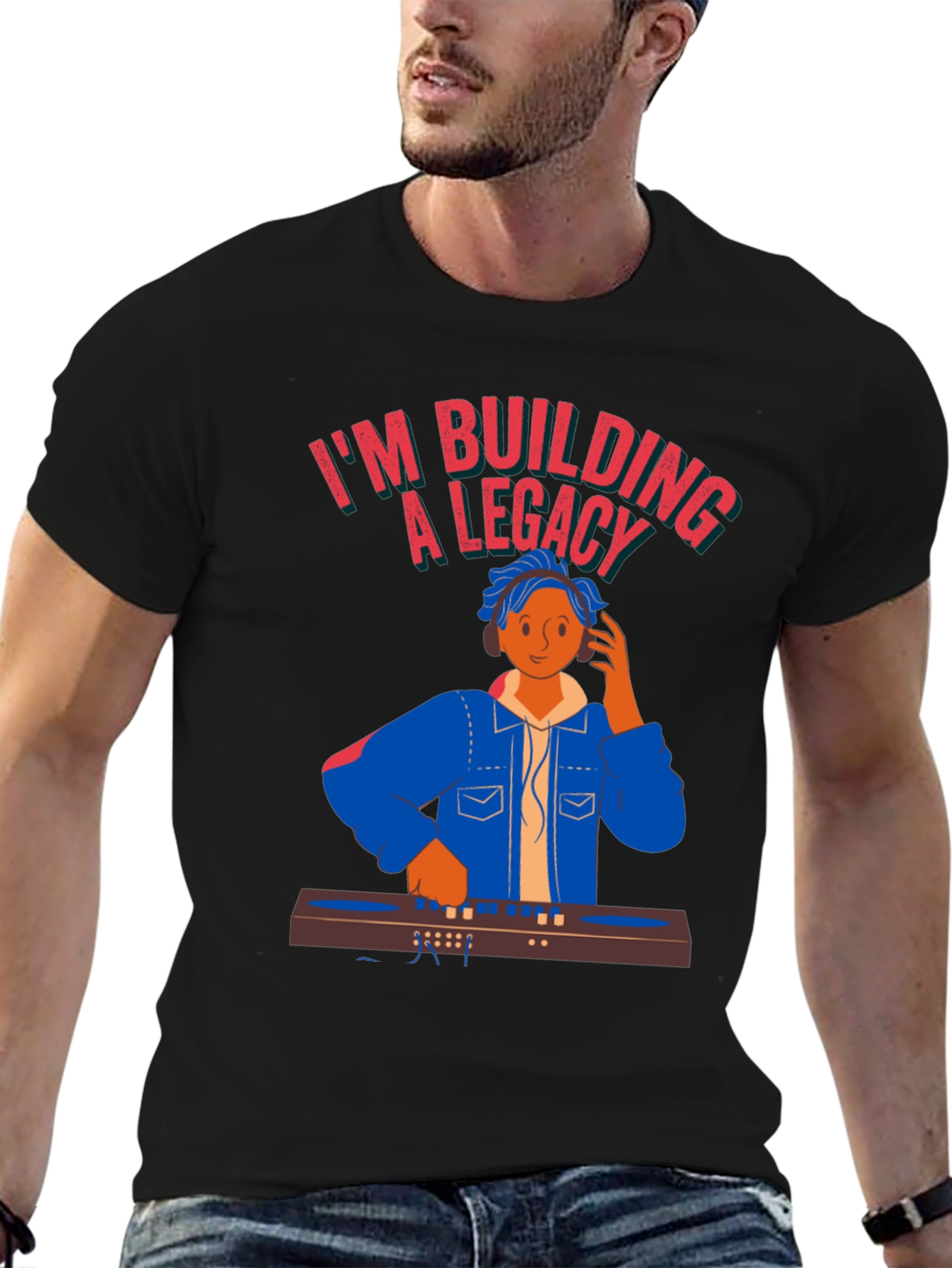 DJ Legacy Black T-Shirt - Music Producer Graphic Tee